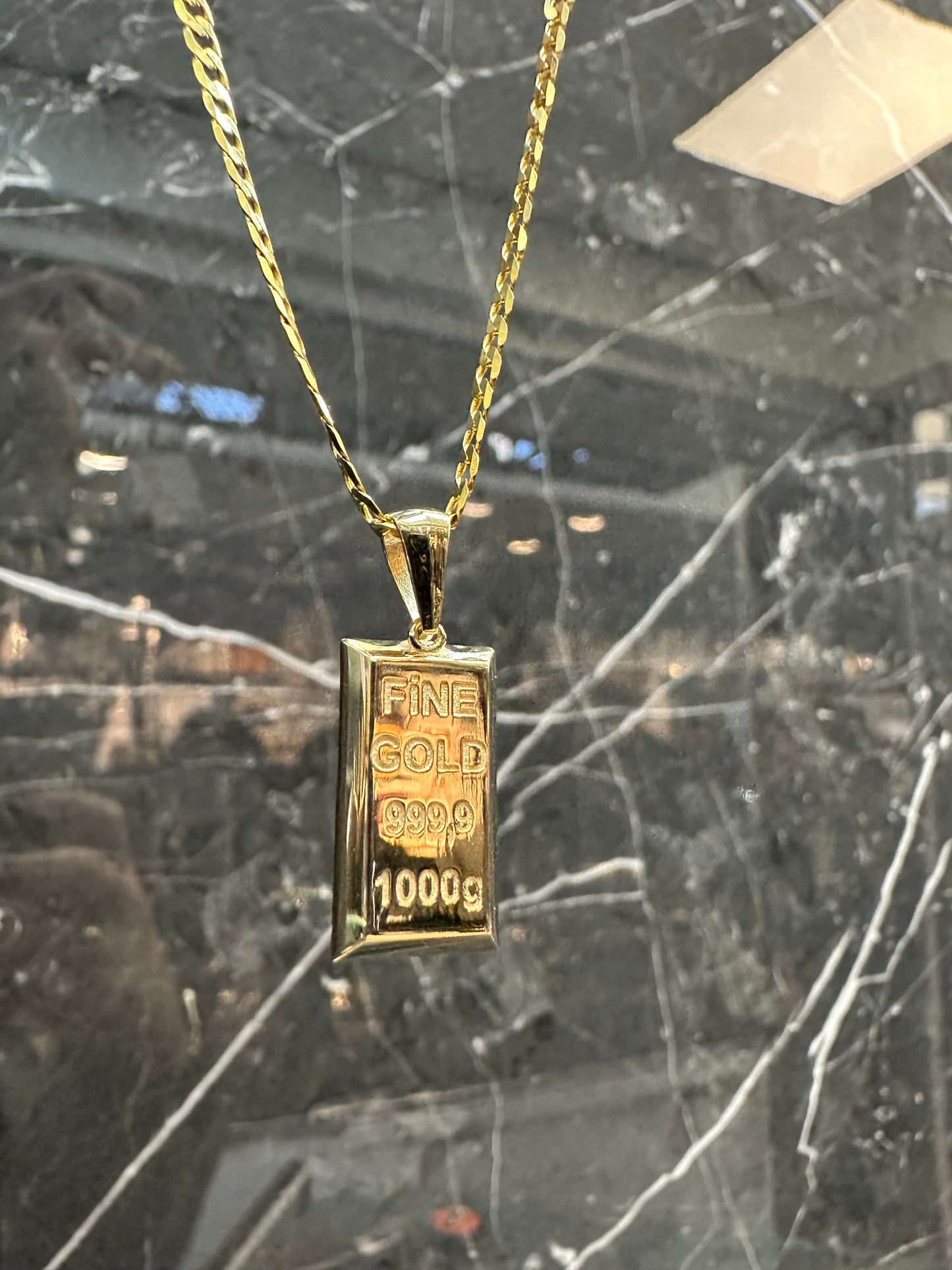 14K Gouden Massieve Gourmet Ketting met Fine Gold Hanger