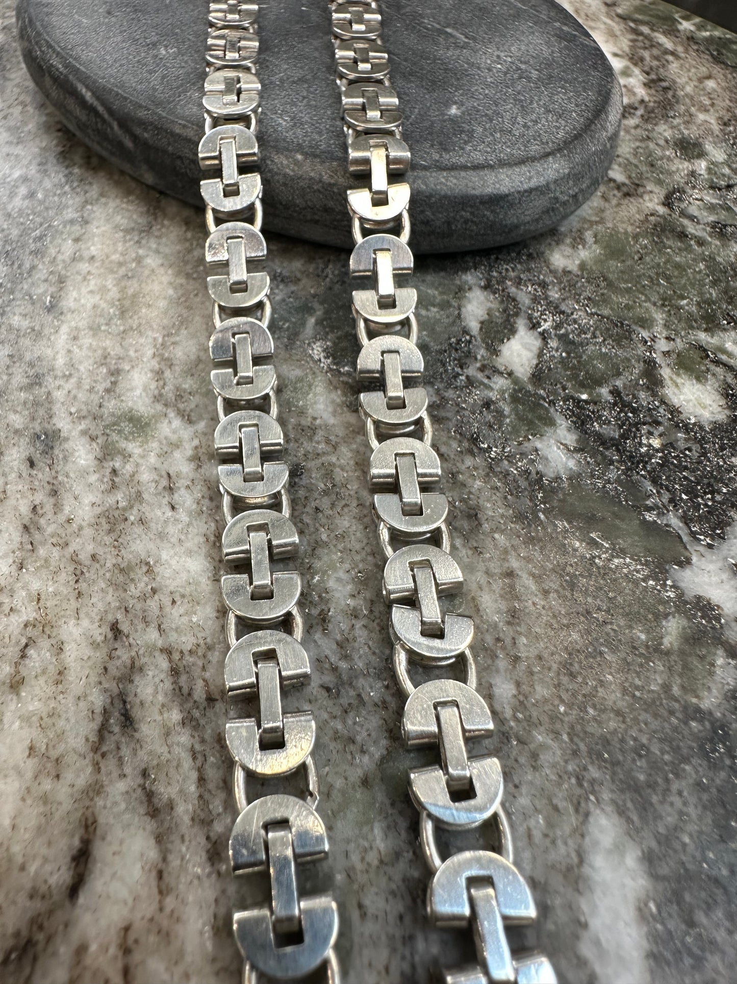 Prachtige 925 Zilveren Massieve Platte Koningsketting – 8 mm | 67 cm
