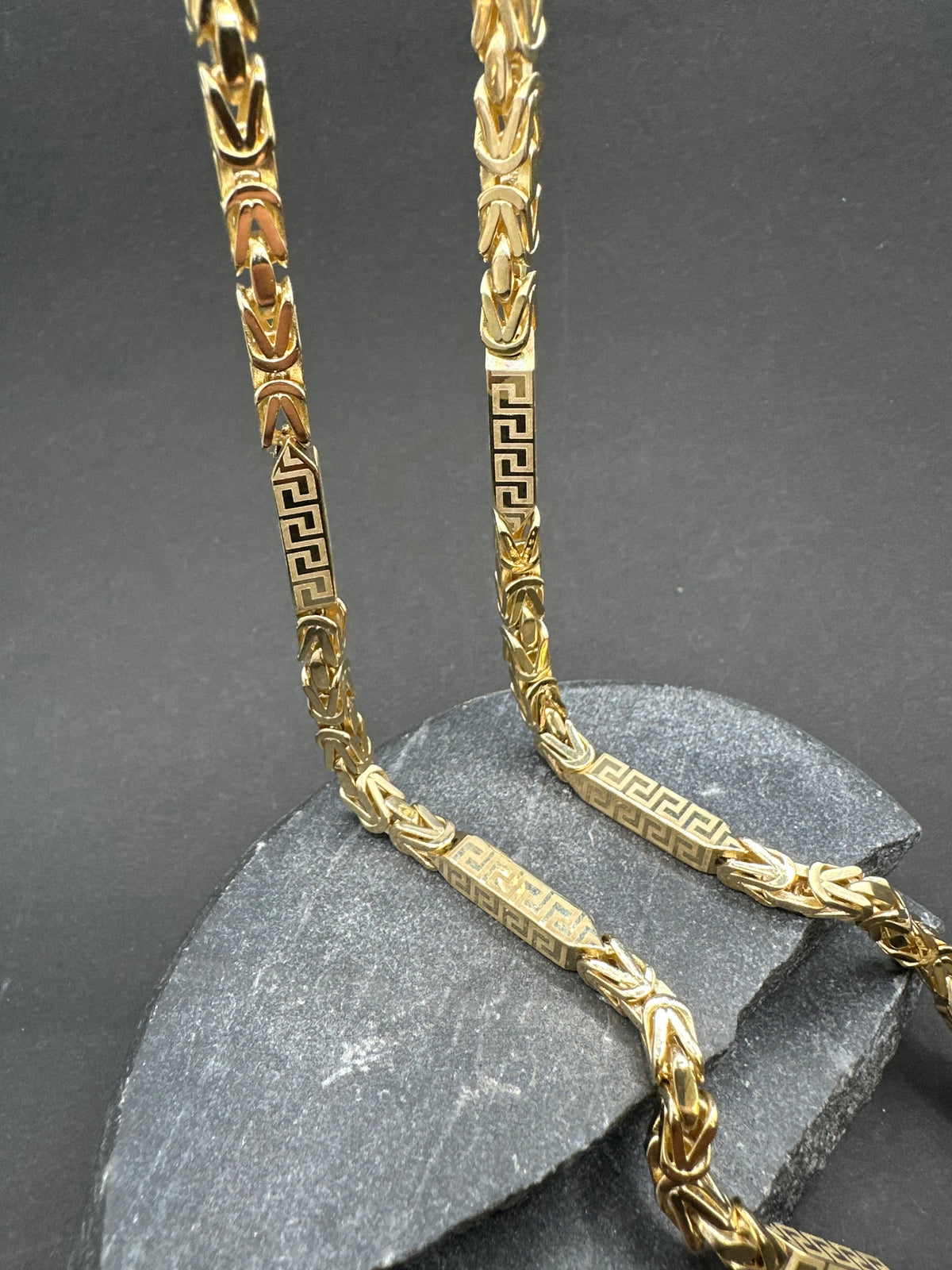 14K Gouden Koningsketting met Meandros Bewerking