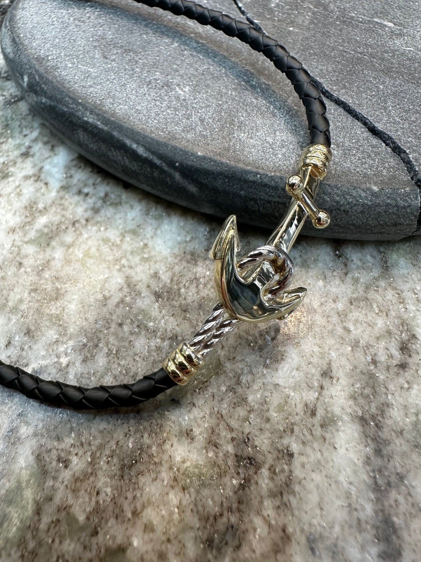 Gouden Anker Armband 14K | Bicolor