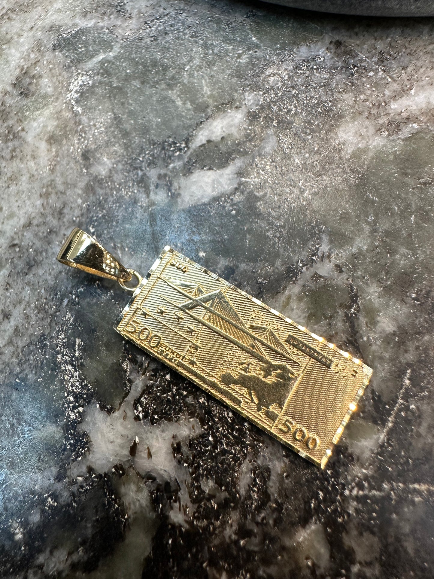 14K Gouden “€500 Biljet” Hanger