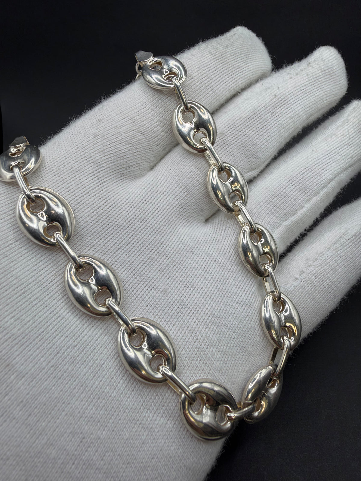 925 Zilveren Koffiebonen Armband – 23 cm – 12 mm