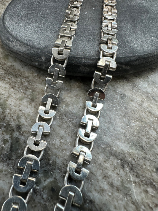 Prachtige 925 Zilveren Massieve Platte Koningsketting – 8 mm | 67 cm