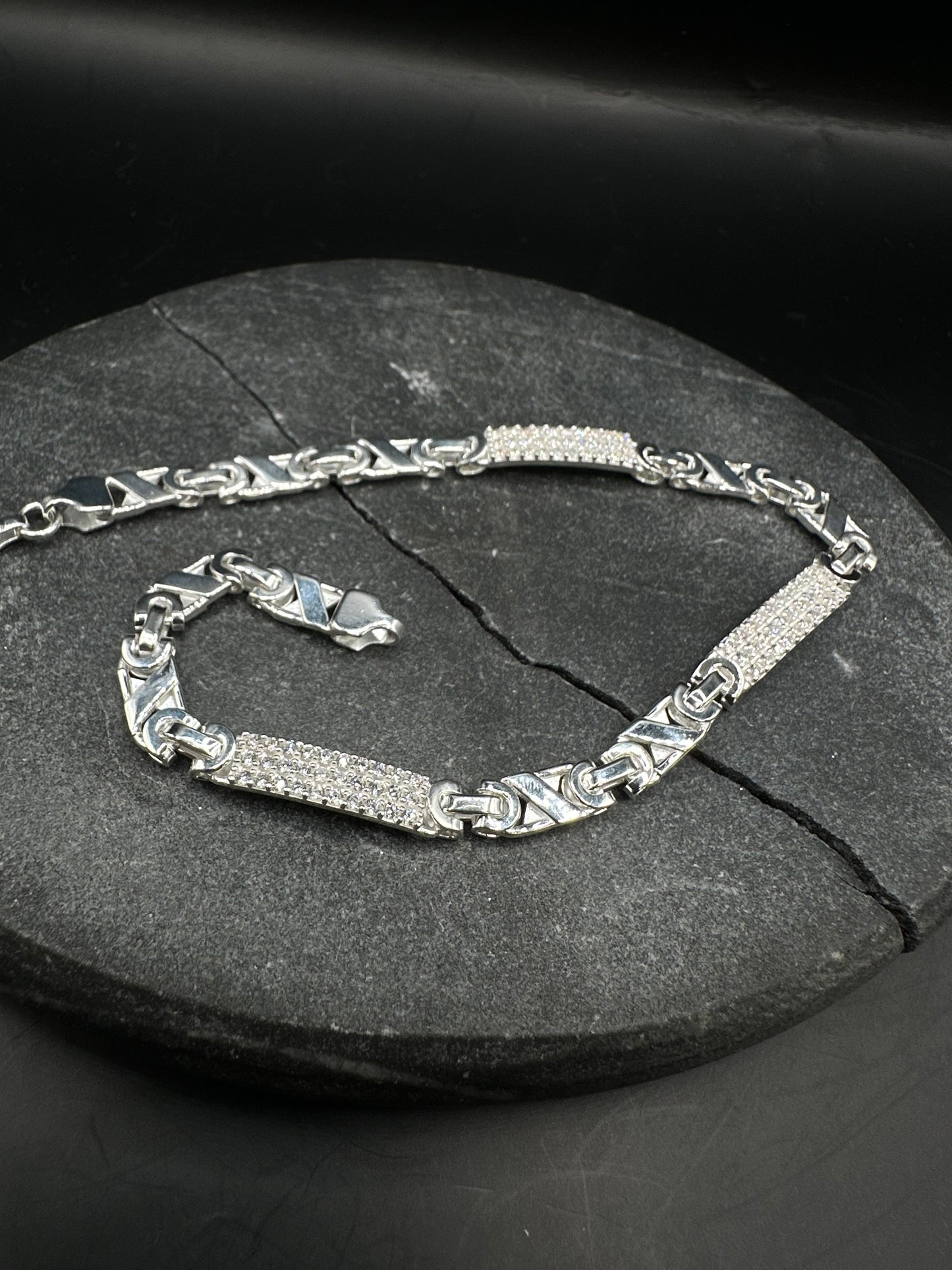925 Zilveren Iced Valentino Armband – 21 cm
