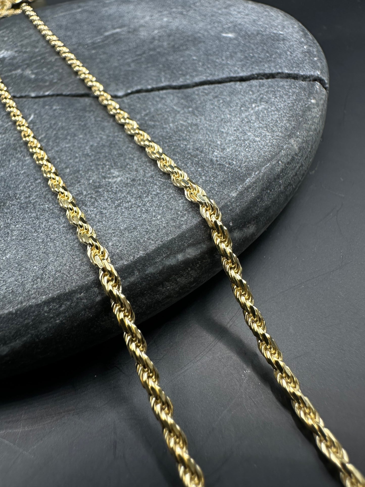 14K Massieve Diamond Cut Rope Ketting – Made in Italy – 2 mm
