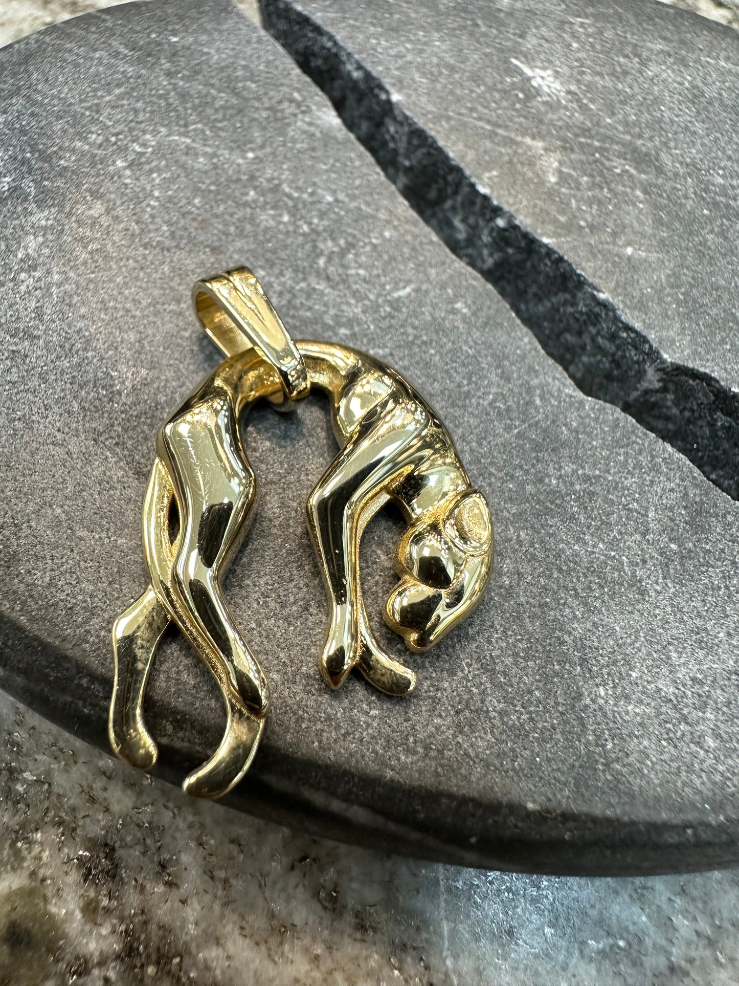 Prachtige 14K Gouden Panter Hanger – 27,1 mm | Krachtig & Luxe Design