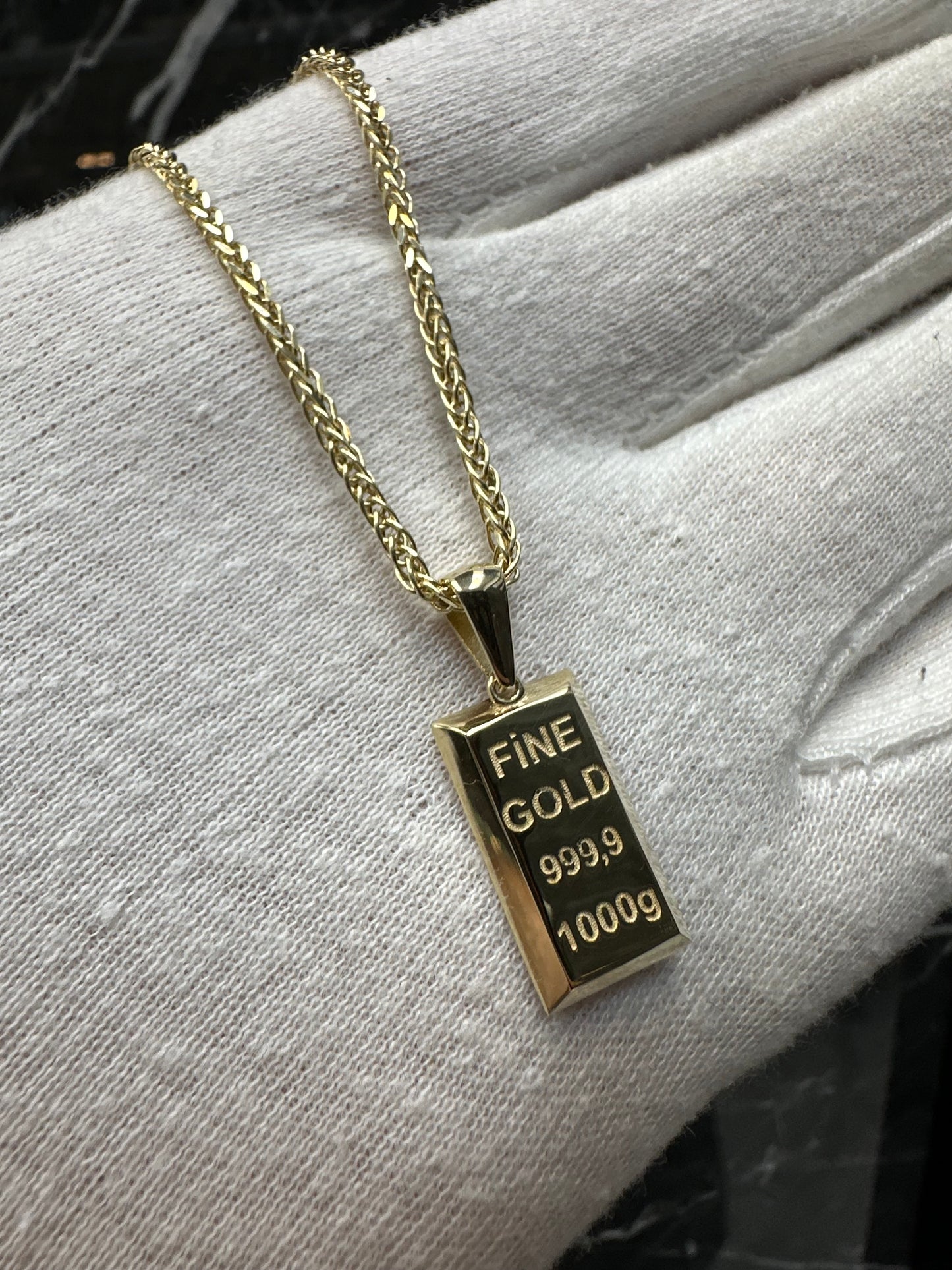 14K Gouden Vossenstaart Ketting met Fine Gold Hanger – 55 cm