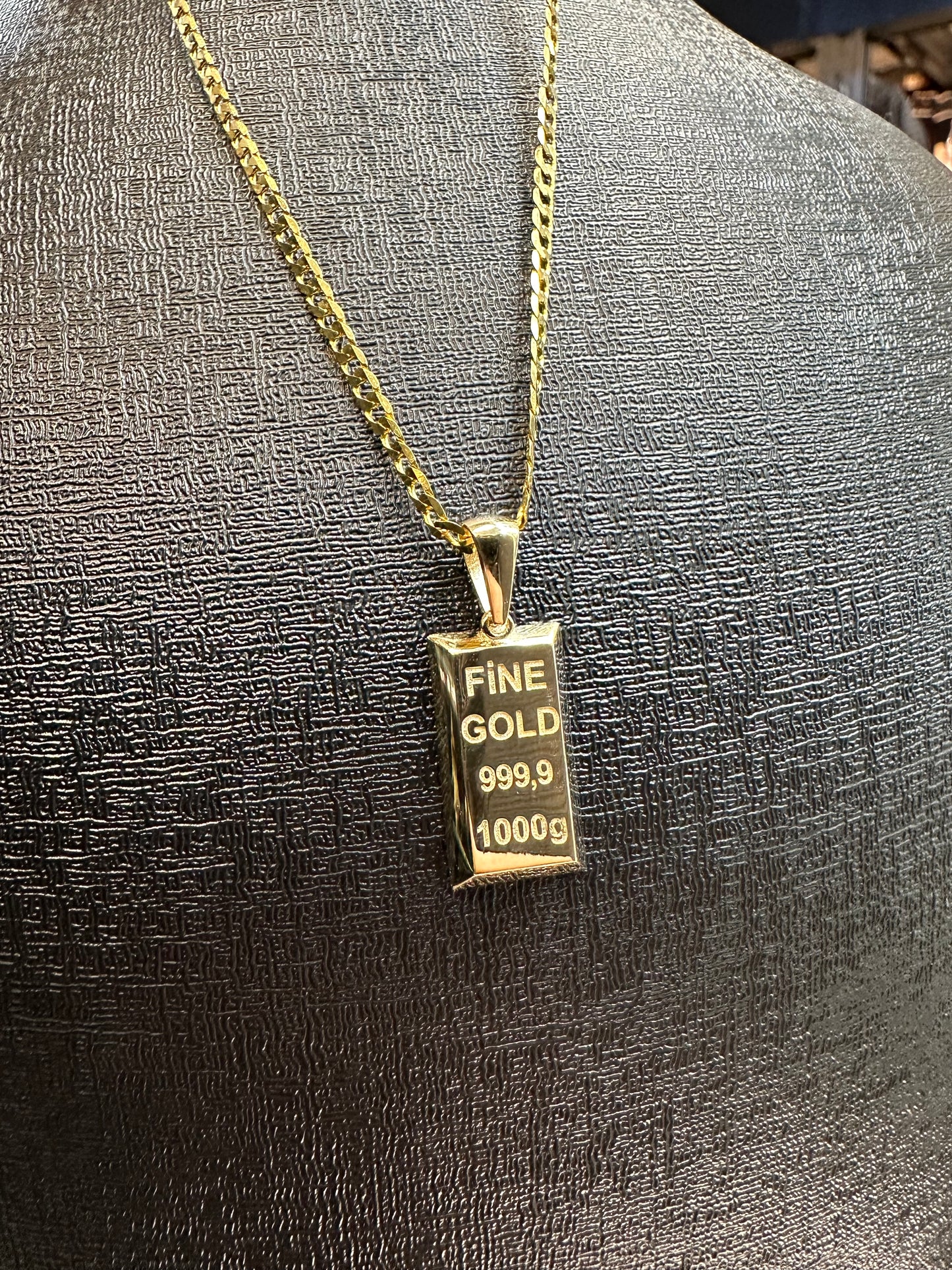 14K Gouden Massieve Gourmet Ketting met Fine Gold Hanger