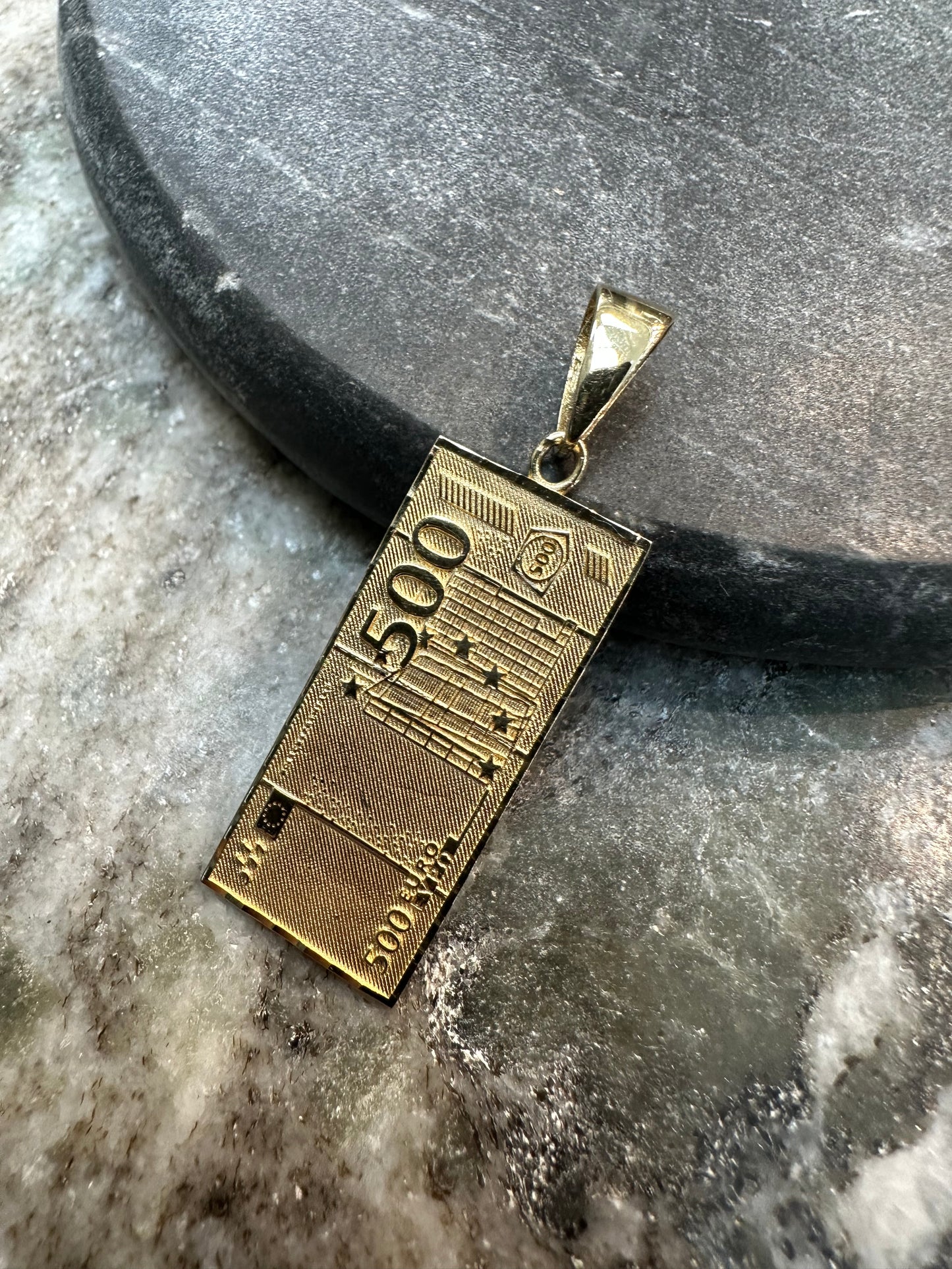 14K Gouden “€500 Biljet” Hanger
