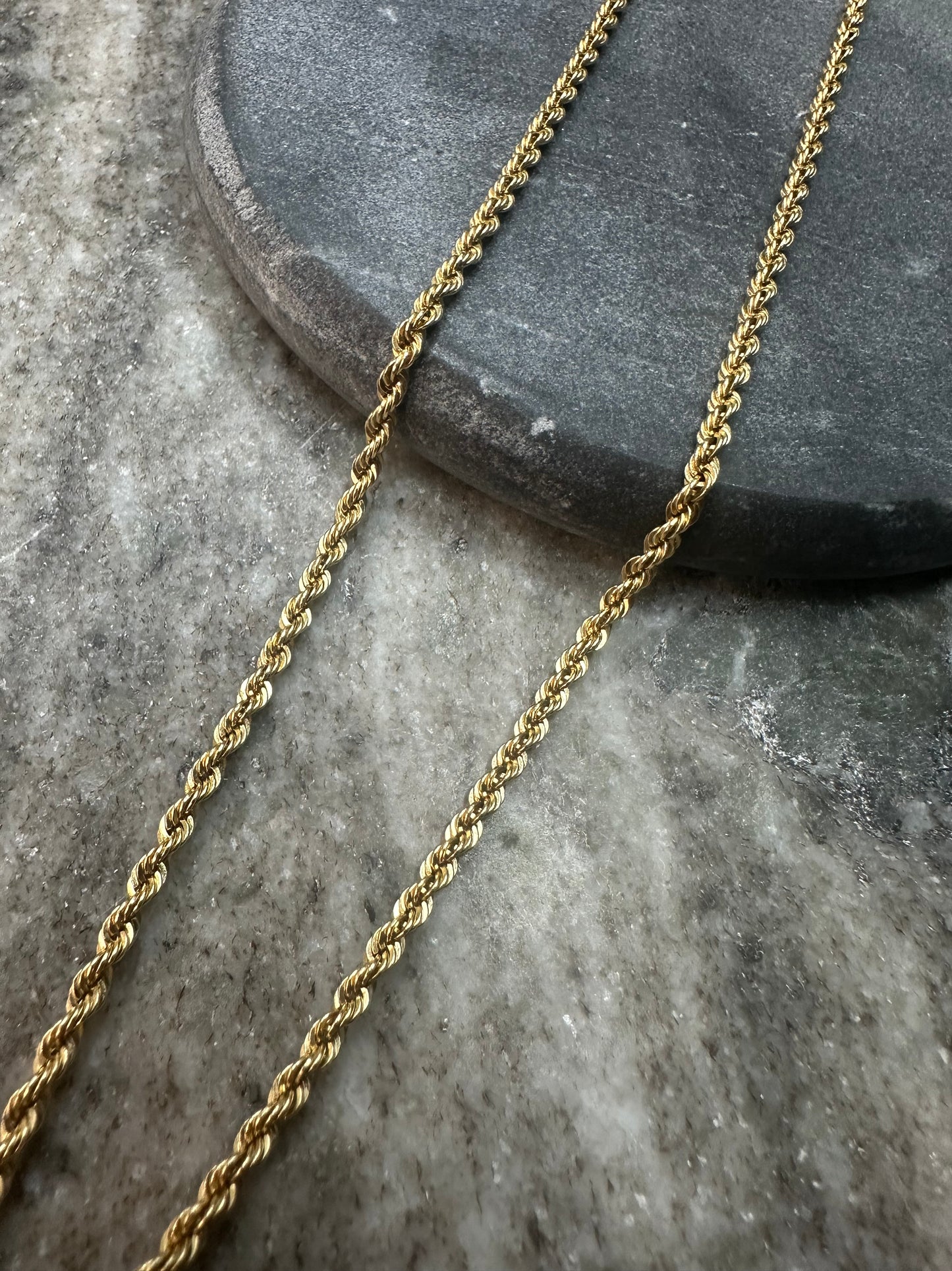 14K Gouden Rope Chain – 2,7 mm | 61 cm – Tijdloze Klasse met Subtiele Glans