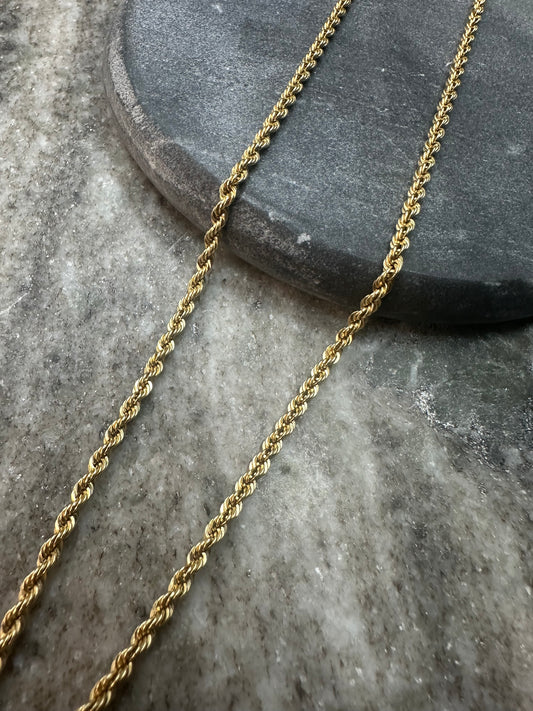 14K Gouden Rope Chain – 2,7 mm | 61 cm – Tijdloze Klasse met Subtiele Glans