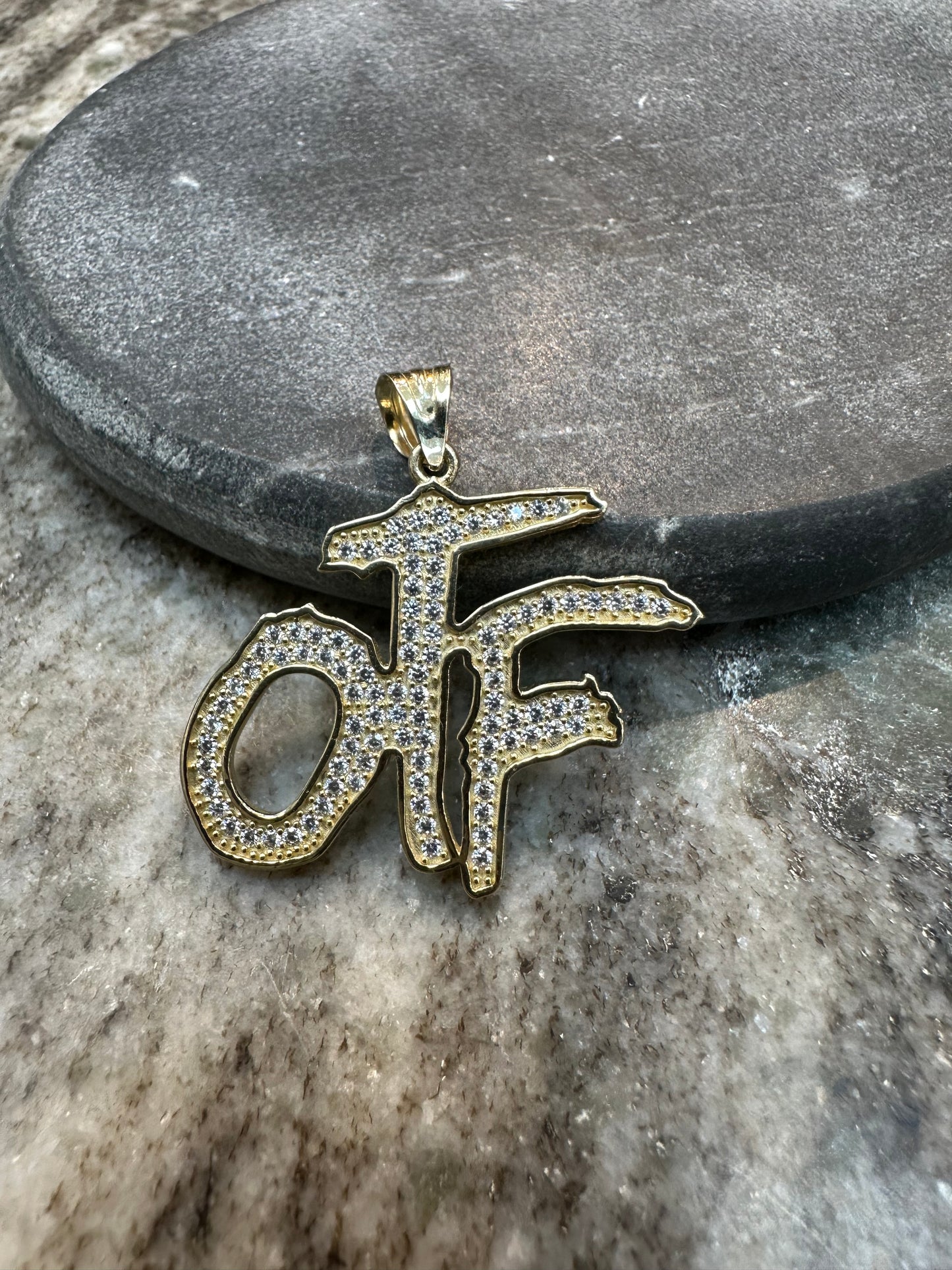 14K Gouden OTF Hanger met Zirkonia