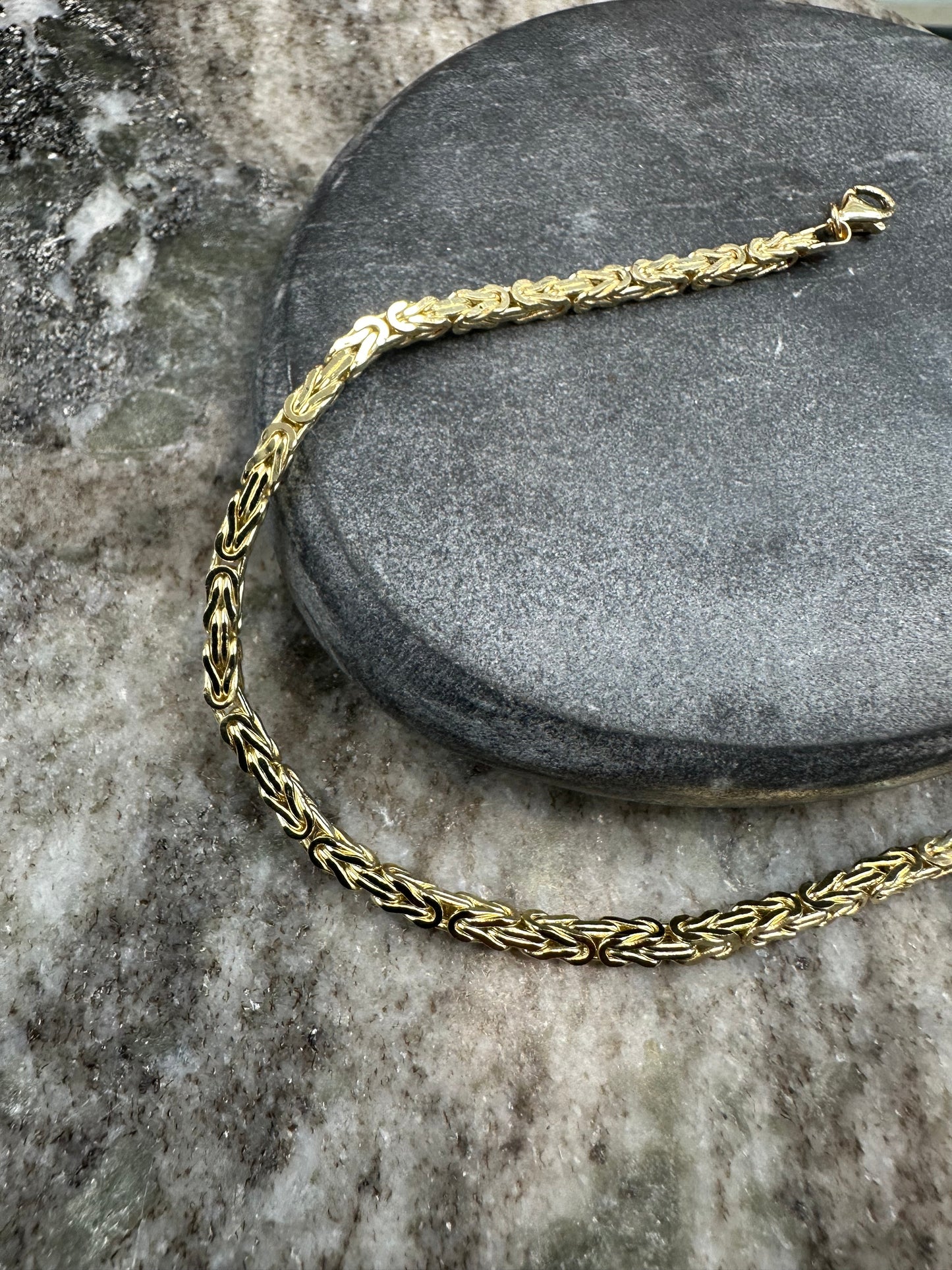 Prachtige 14K Gouden Byzantijnse Koningsarmband – 3 mm Luxe & Tijdloos