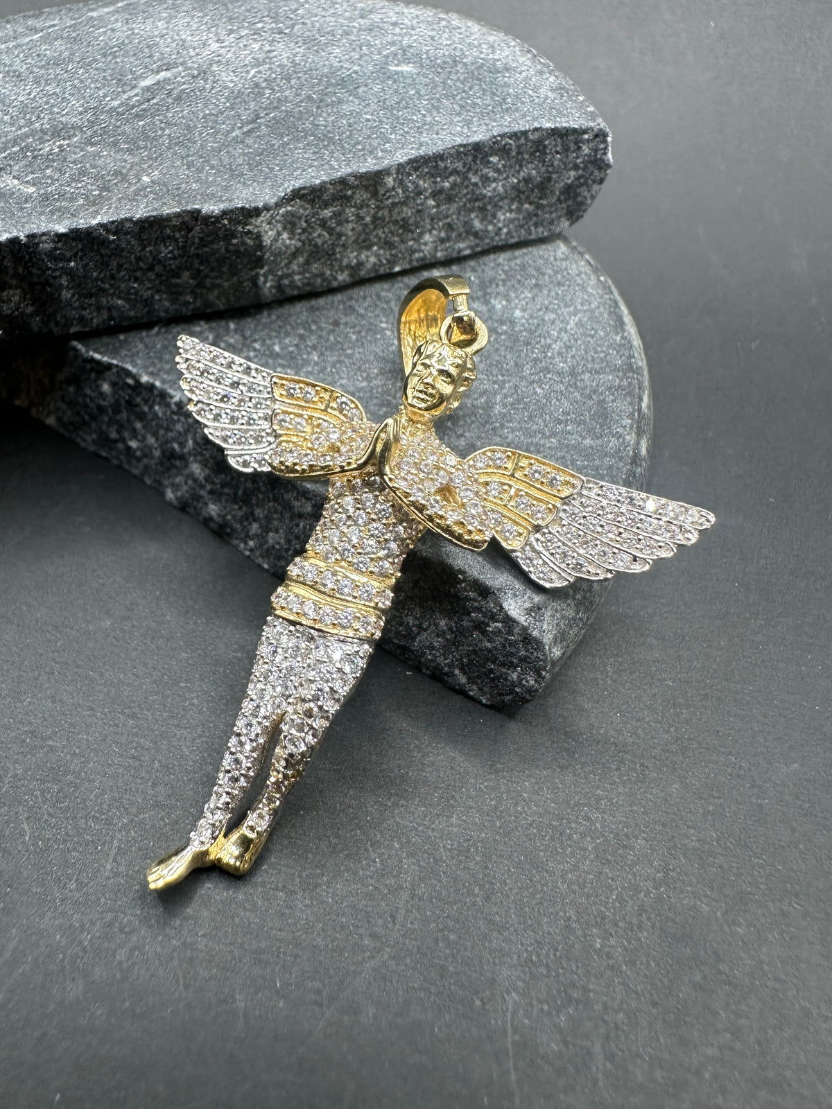 14K Gouden Engel Hanger met Zirkonia