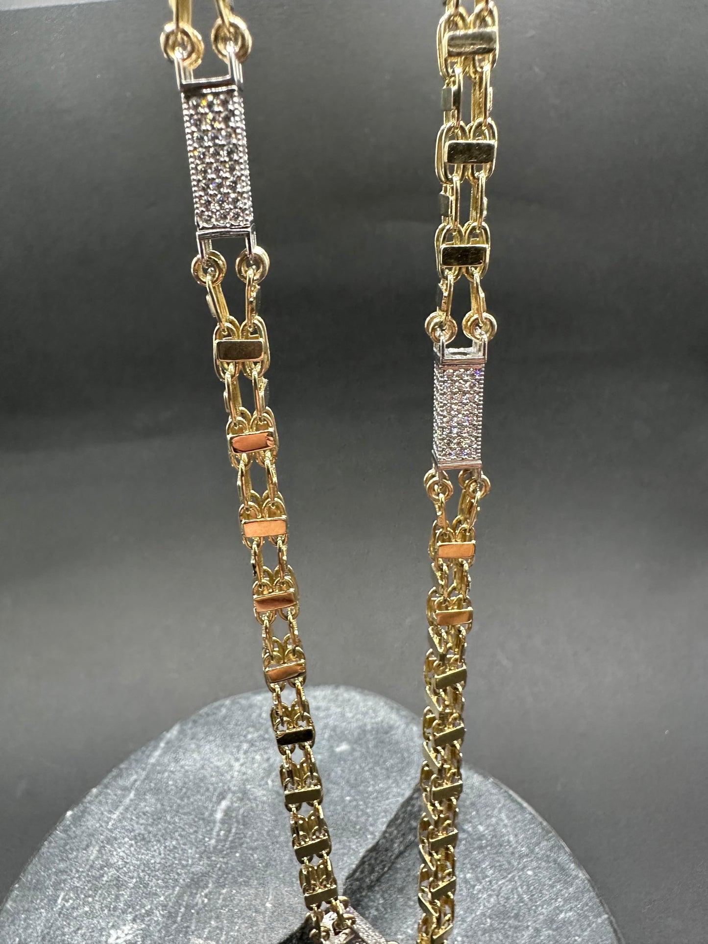 14K Gouden Iced Magnum Ketting met Zirkonia – 70 cm