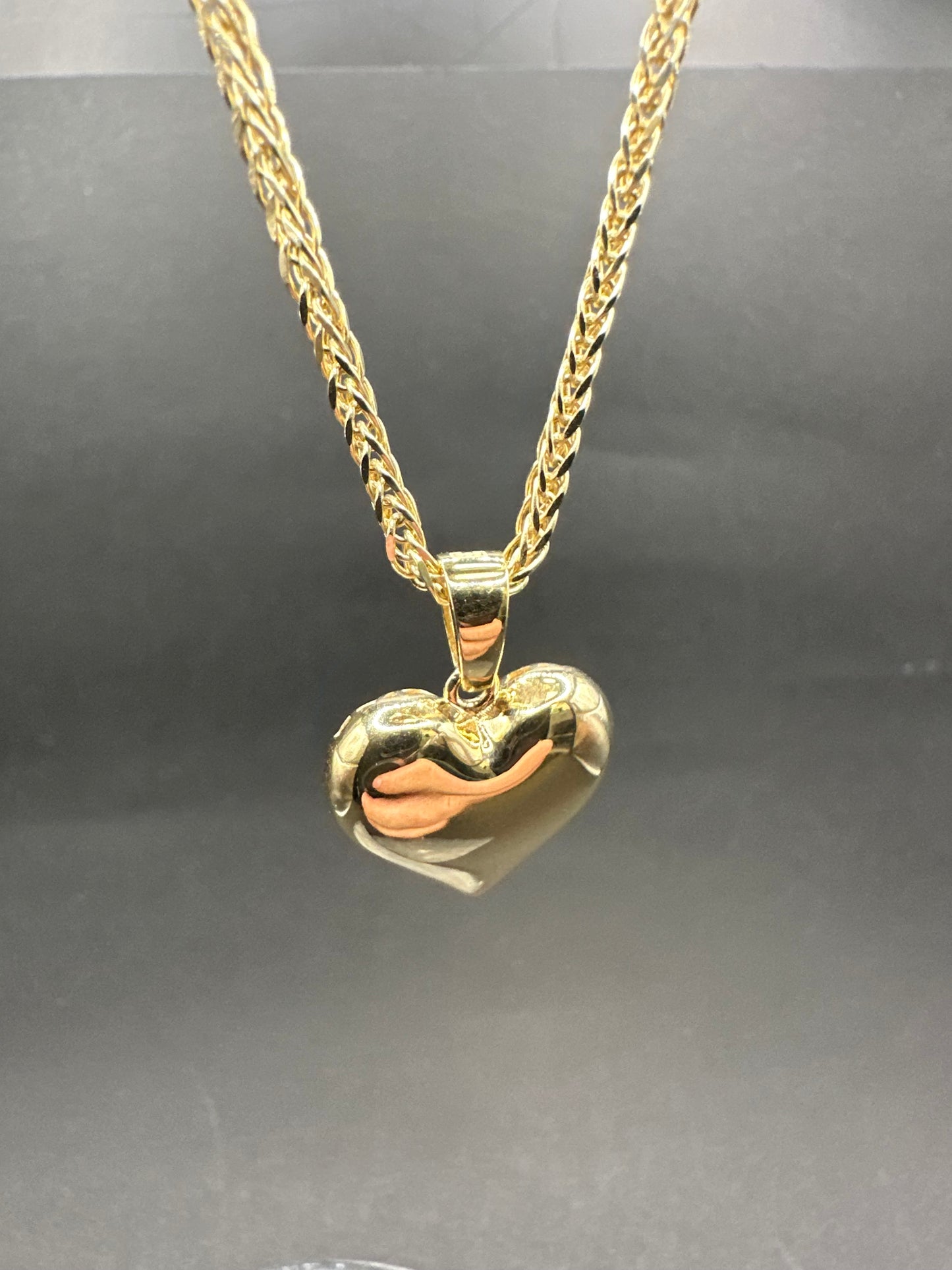 14K Gouden Vossenstaart Ketting met Hart Hanger – 50 cm