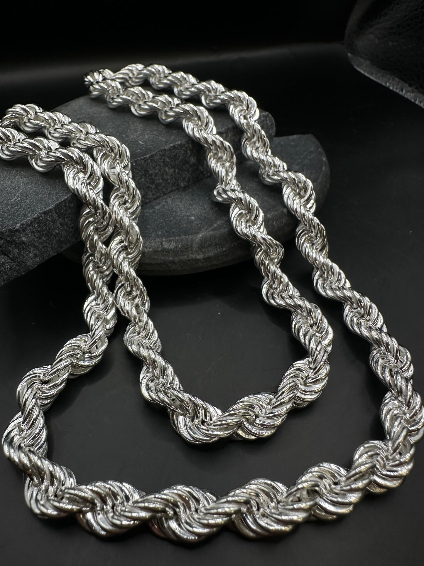 925 Zilveren Rope Chain – 8 mm – 70 cm