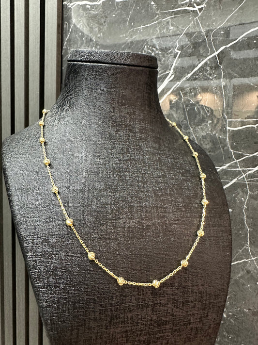 14K Gouden Balletjesketting – Elegant en Verfijnd