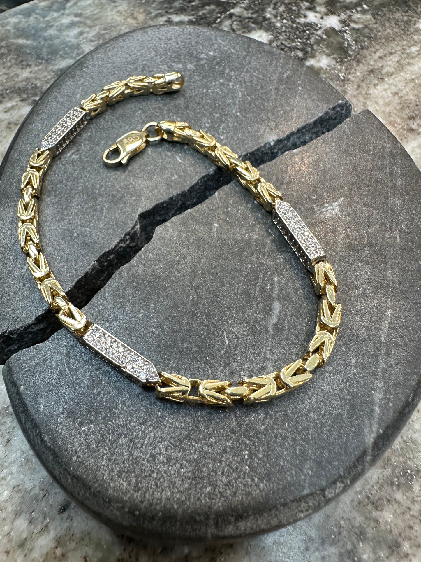 14K Gouden Koningsarmband met Zirkonia – 20,5 cm | 3,2 mm | Luxe & Elegant