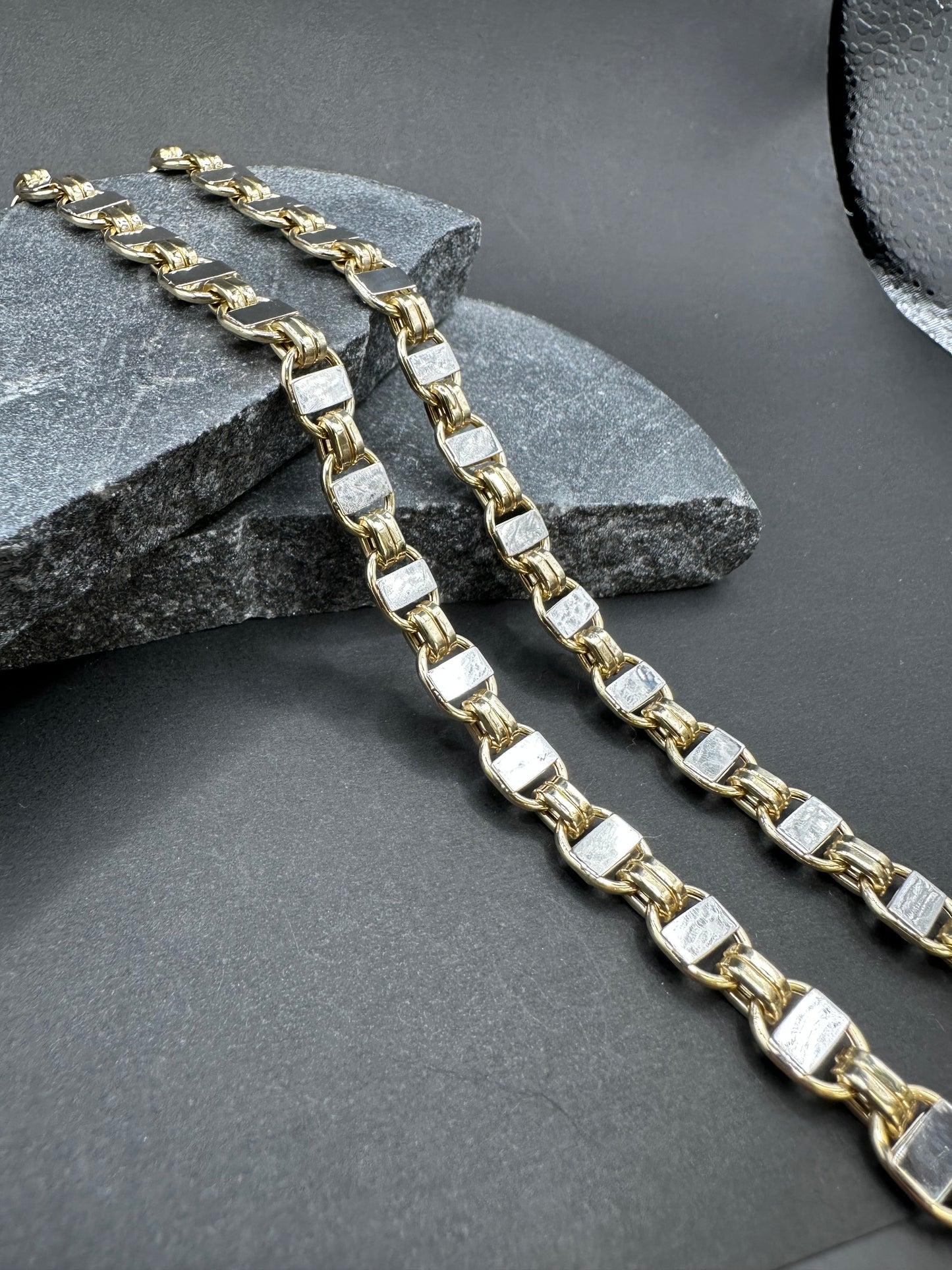 14K Gouden Bicolor Phlat Magnum Ketting – 70 cm