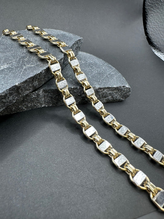 14K Gouden Bicolor Phlat Magnum Ketting – 70 cm