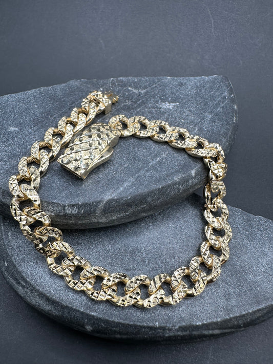 14K Gouden Diamond Cut Cubaanse Armband – 20 cm | 7,5 mm