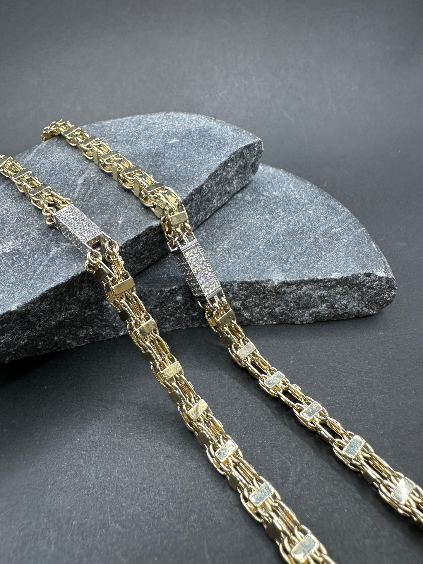 14K Gouden Iced Magnum Ketting met Zirkonia – 70 cm
