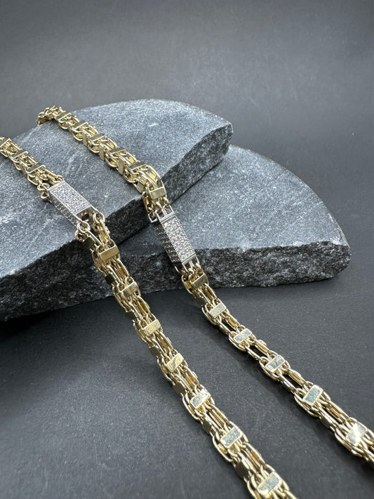 14K Gouden Iced Magnum Ketting met Zirkonia – 70 cm