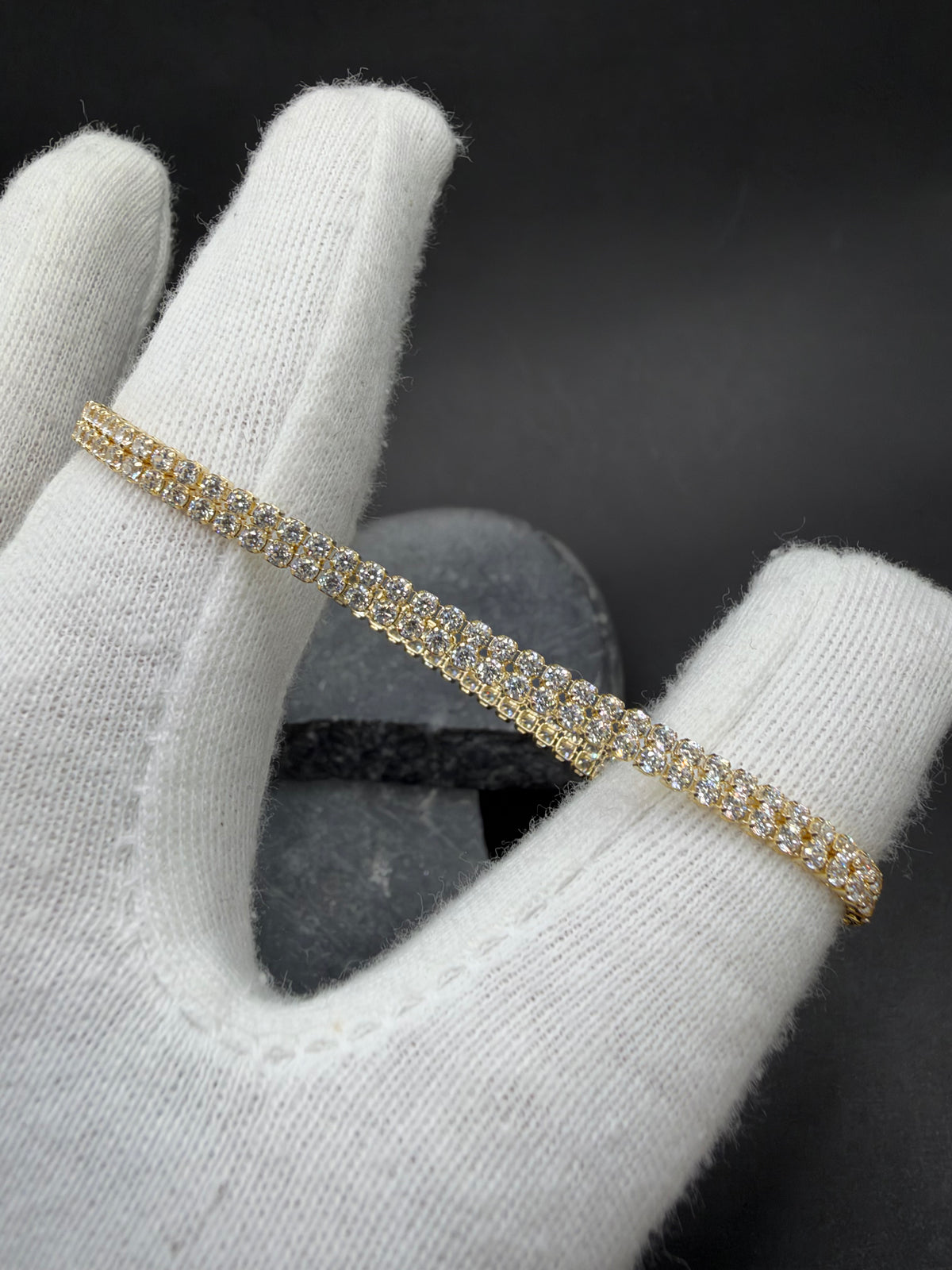 14K Gouden Dubbele Tennisarmband met Zirkonia – 3,7 mm