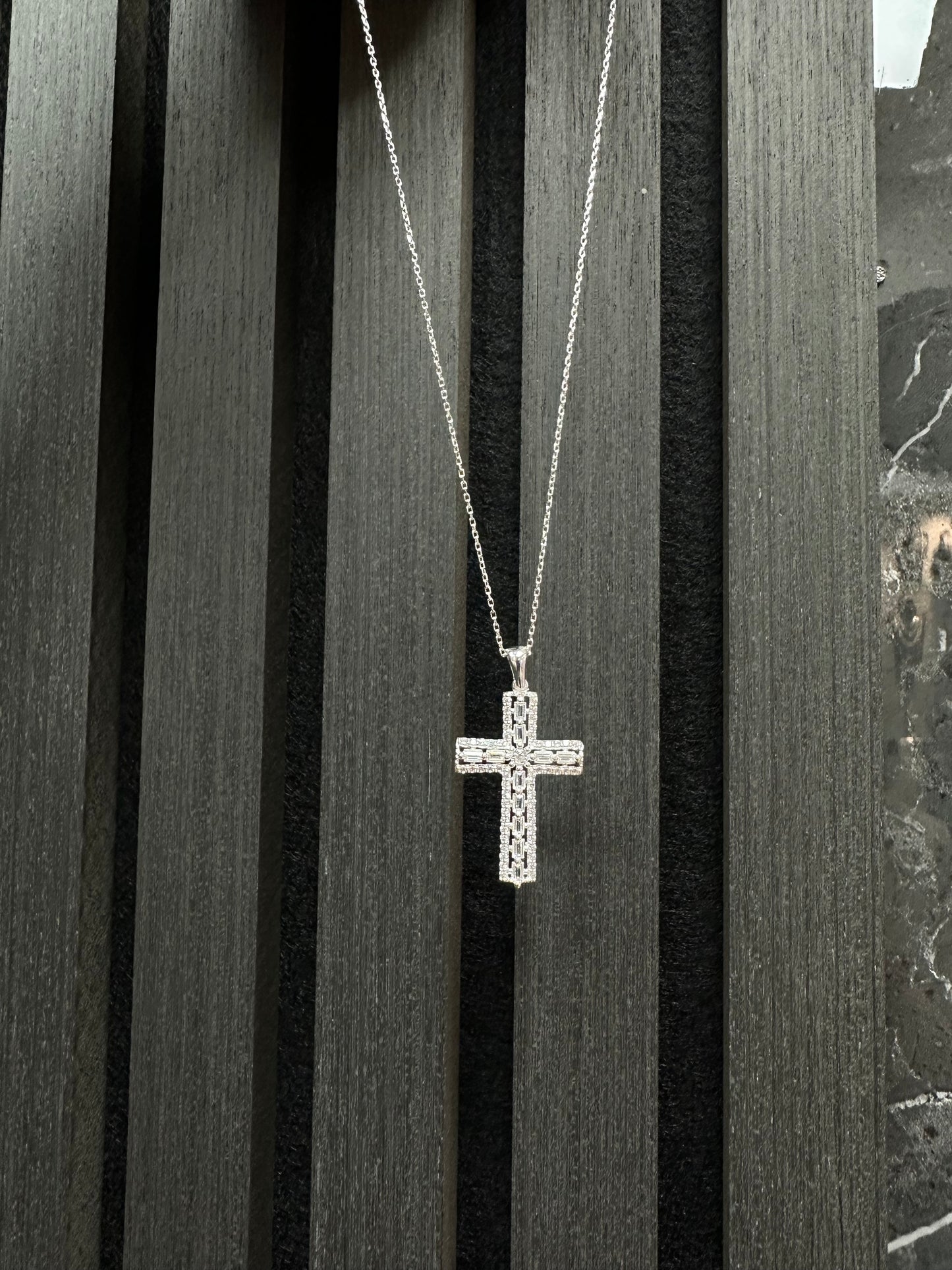 Prachtige 925 zilveren ketting met kruishanger