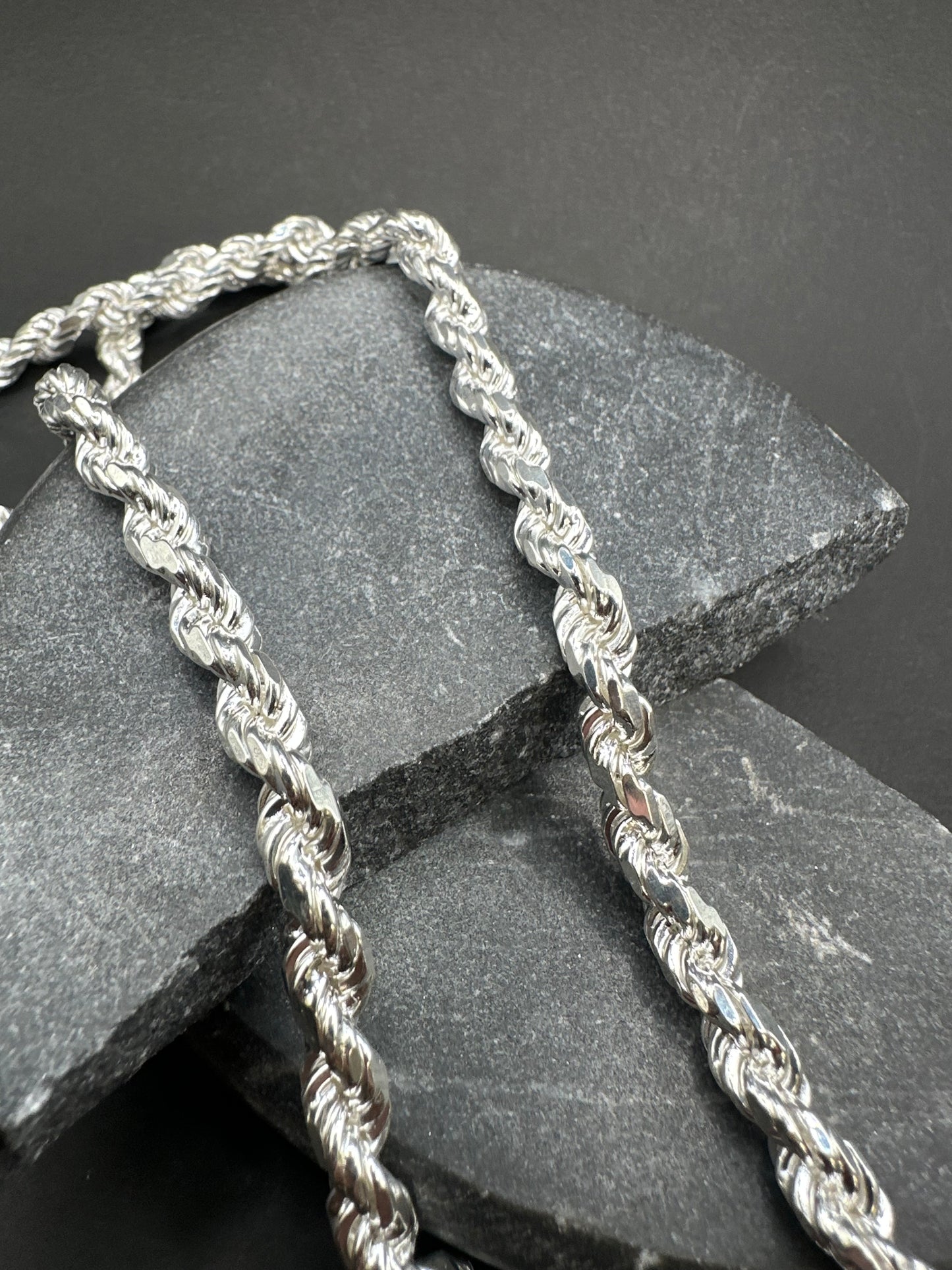 925 Zilveren Diamond Cut Rope Chain – Made in Italy
