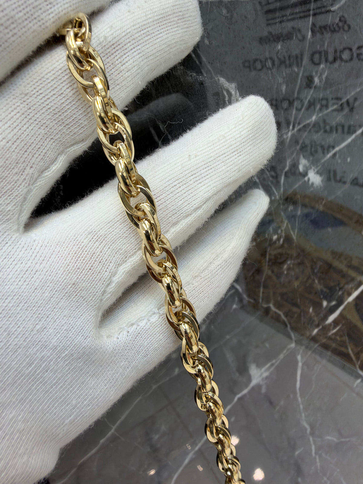 14K Gouden Singapore Armband – 19 cm – 6,5 mm