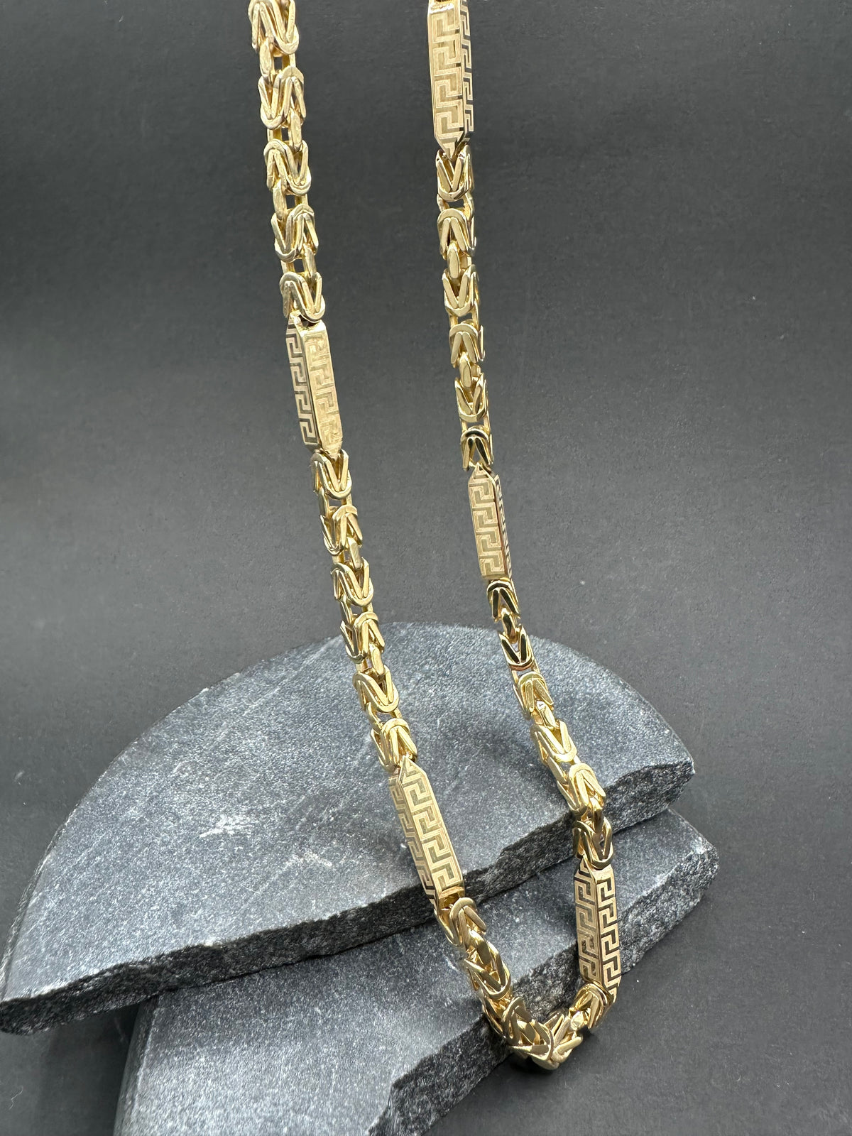 14K Gouden Koningsketting met Meandros Bewerking
