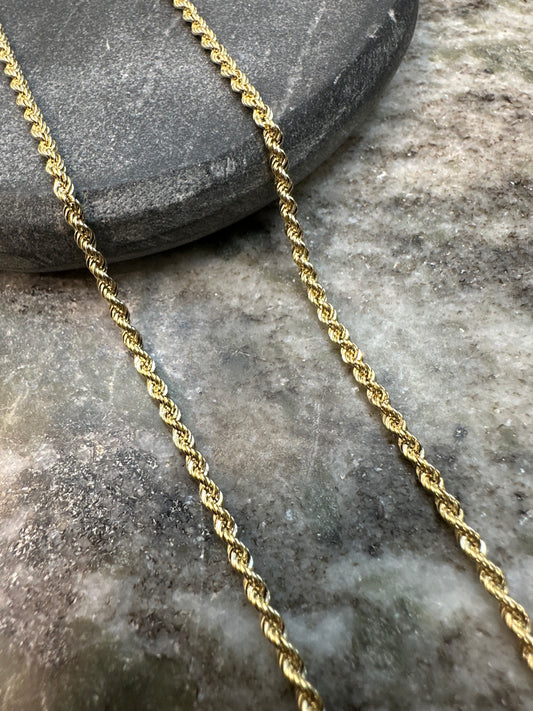 Prachtige 14K Gouden Rope Chain – 65 cm | 2,1 mm | Subtiel & Elegant