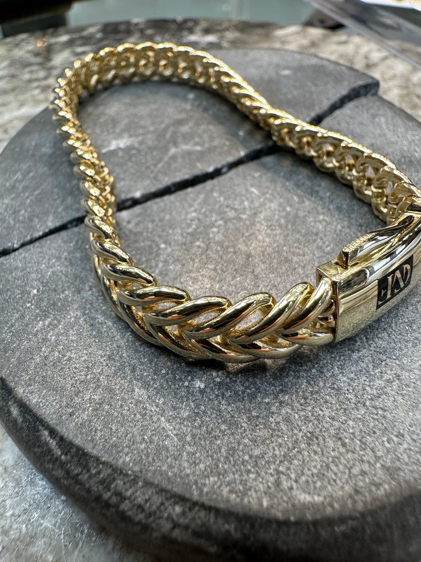 Prachtige 14K Gouden Gevlochten Armband – 20,5 cm | 8,7 mm | Elegant & Luxe