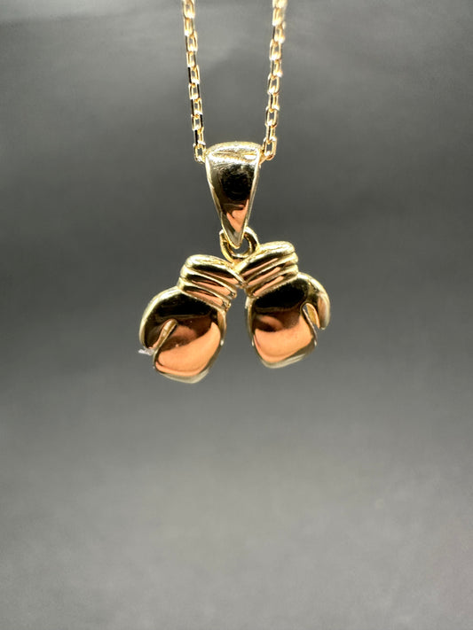 14K Gouden Ketting met Bokshandschoenen Hanger – 1 mm