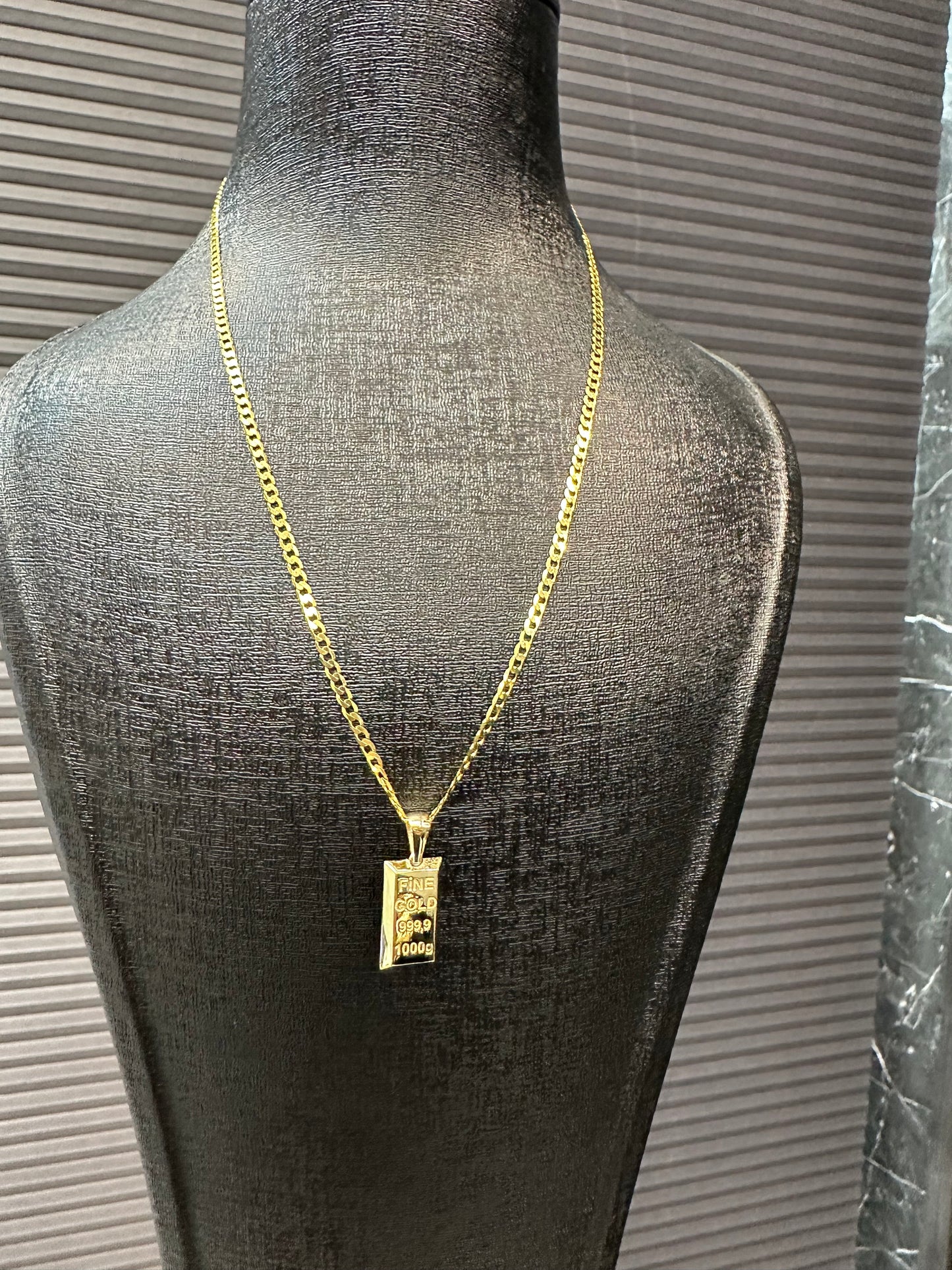 14K Gouden Massieve Gourmet Ketting met Fine Gold Hanger