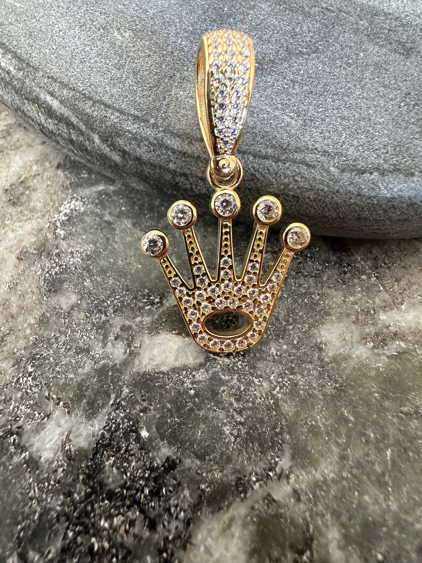 14K Gouden Kroon Ring met Zirkonia – 35 mm