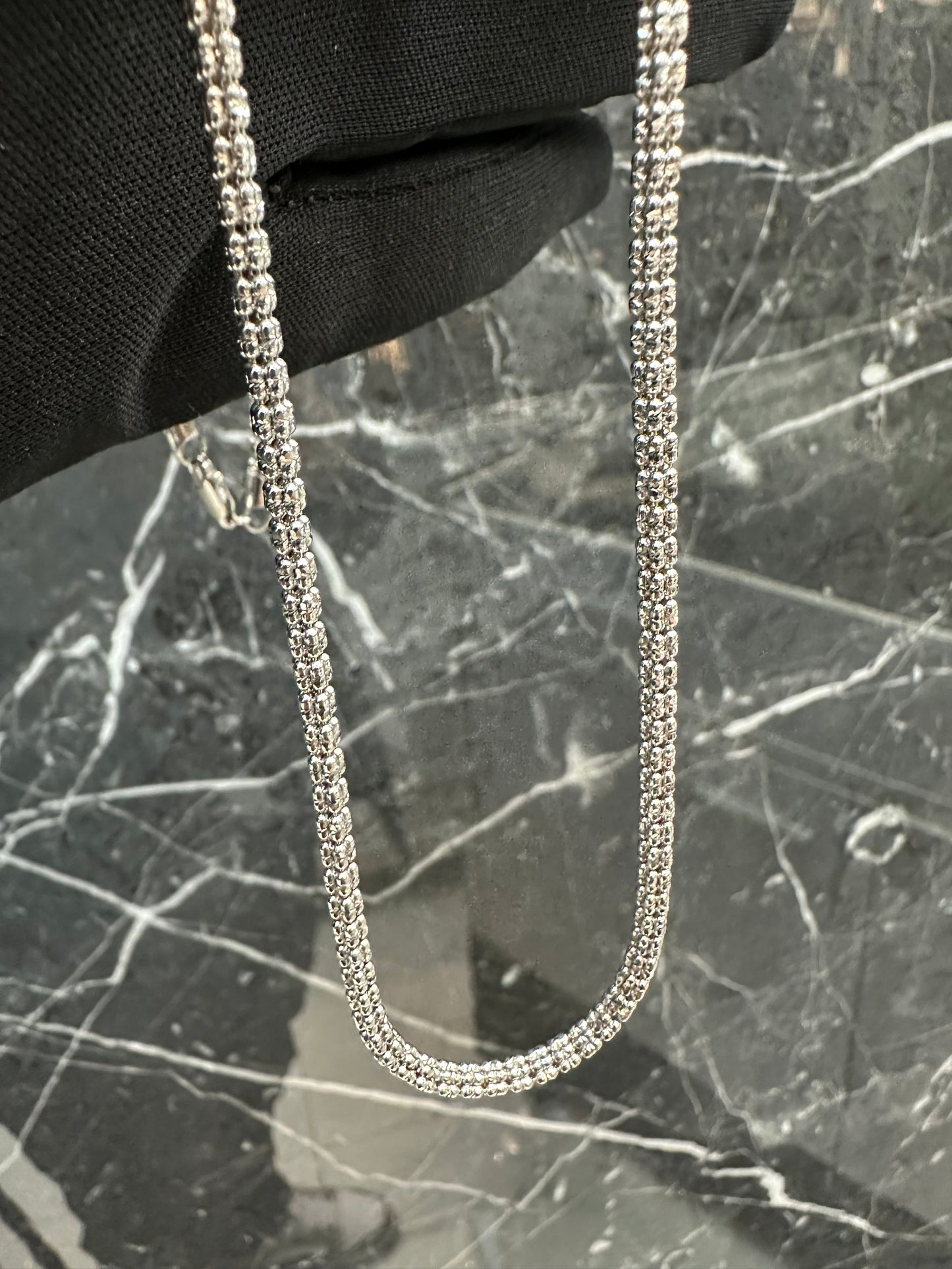 Prachtige 14K Witgouden Ketting met Diamond Cut – 57 cm | 3,1 mm | Luxe Glans