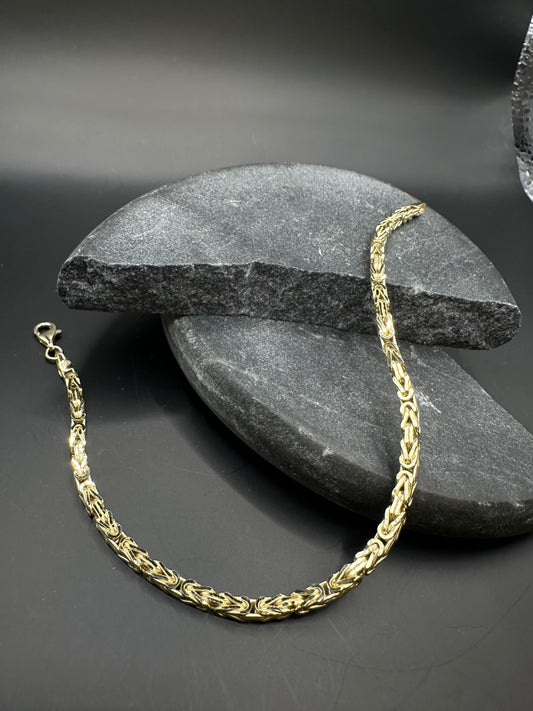 Prachtige 14K Gouden Byzantijnse Koningsarmband – 3 mm Luxe & Tijdloos