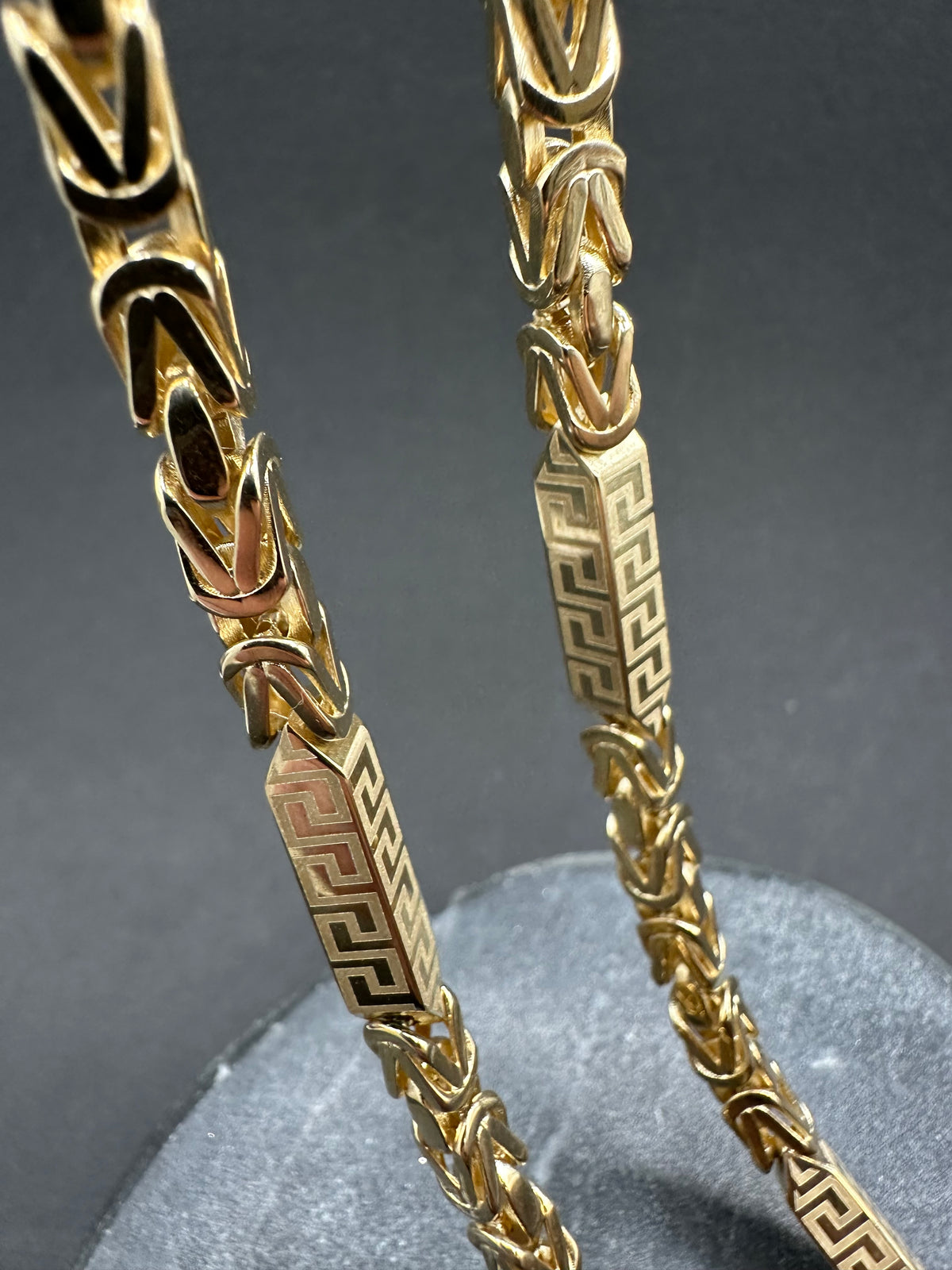 14K Gouden Koningsketting met Meandros Bewerking
