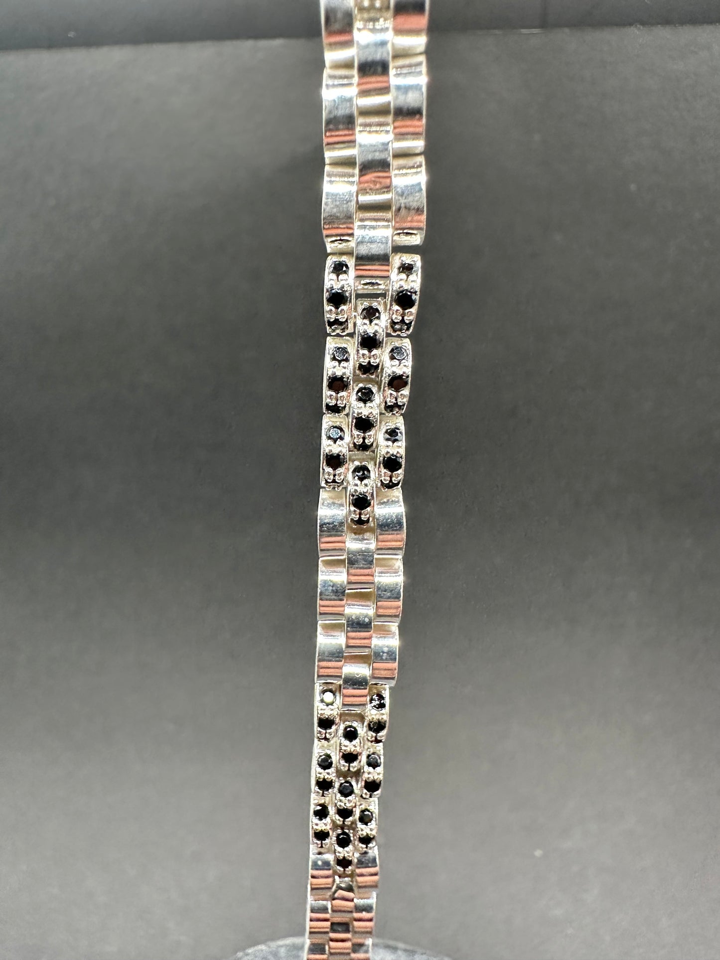 925 Zilveren President Armband met Natuurlijke Onyx Stenen – 20,5 cm