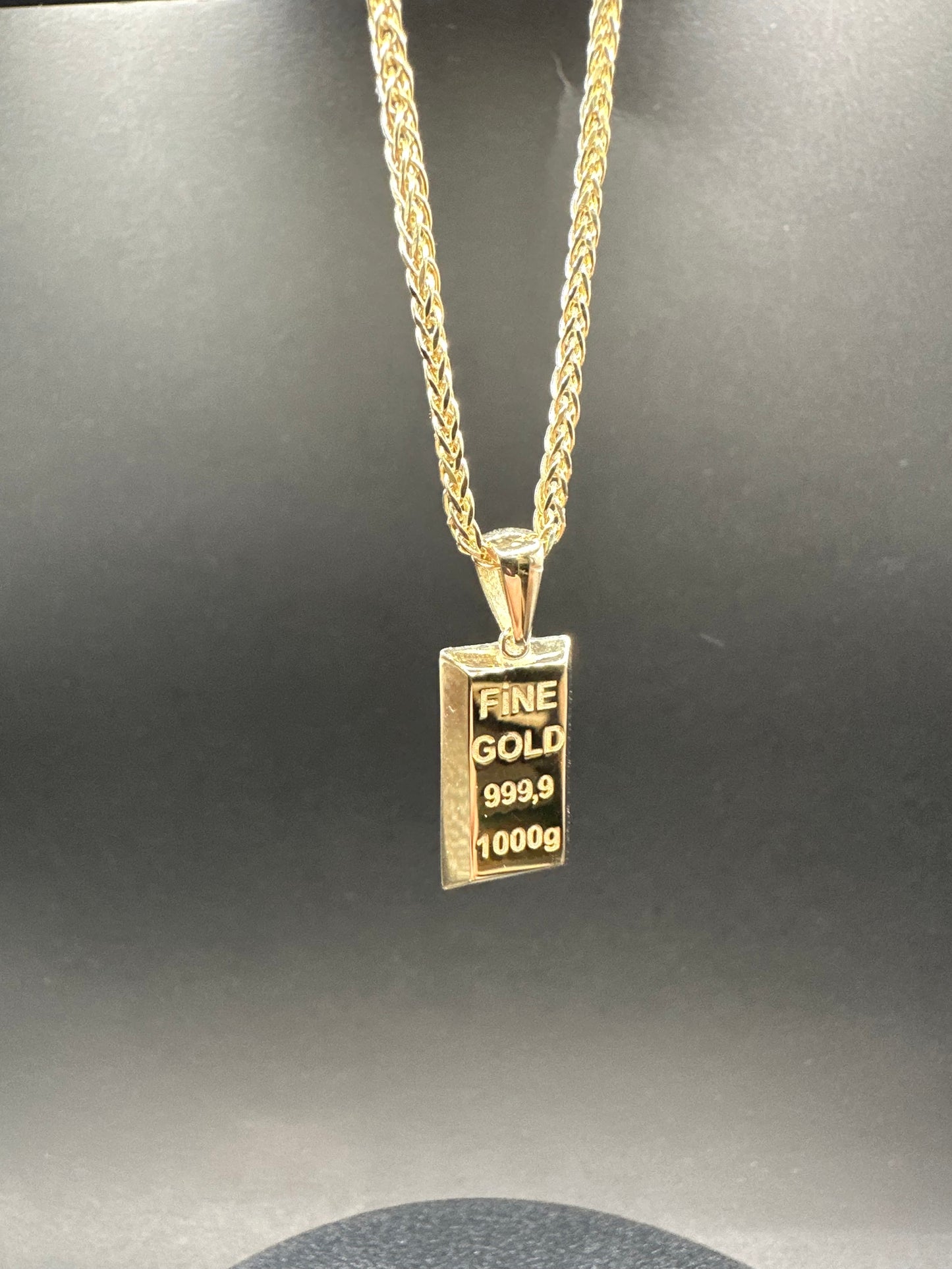 14K Gouden Vossenstaart Ketting met Fine Gold Hanger – 55 cm