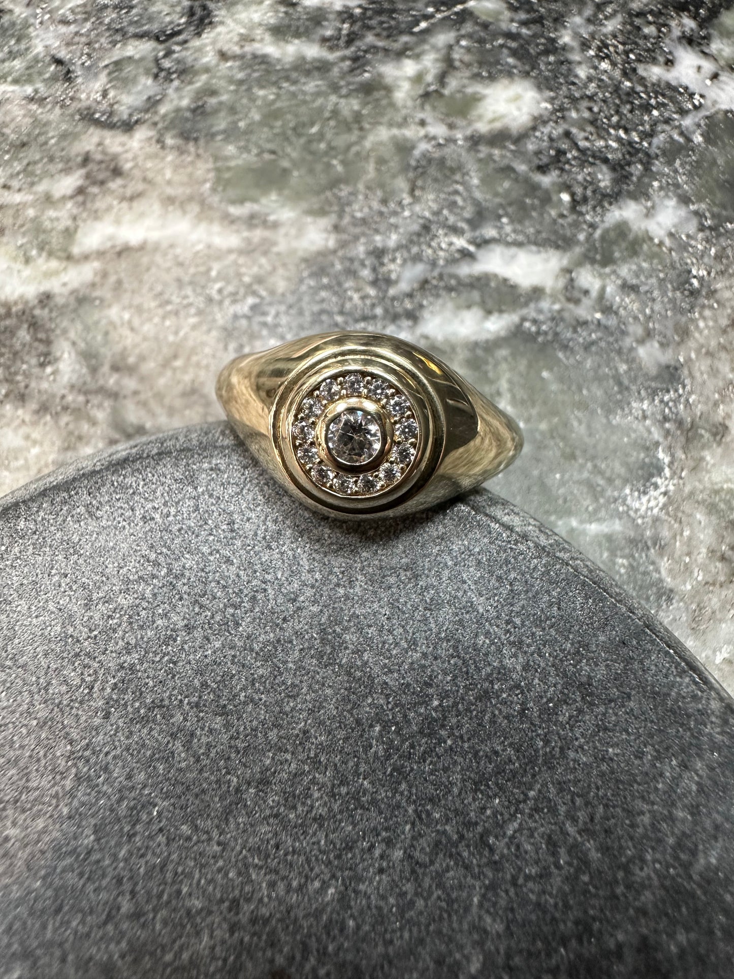 Schitterende 14K Gouden Ronde Ring met Zirkonia – Maat 21
