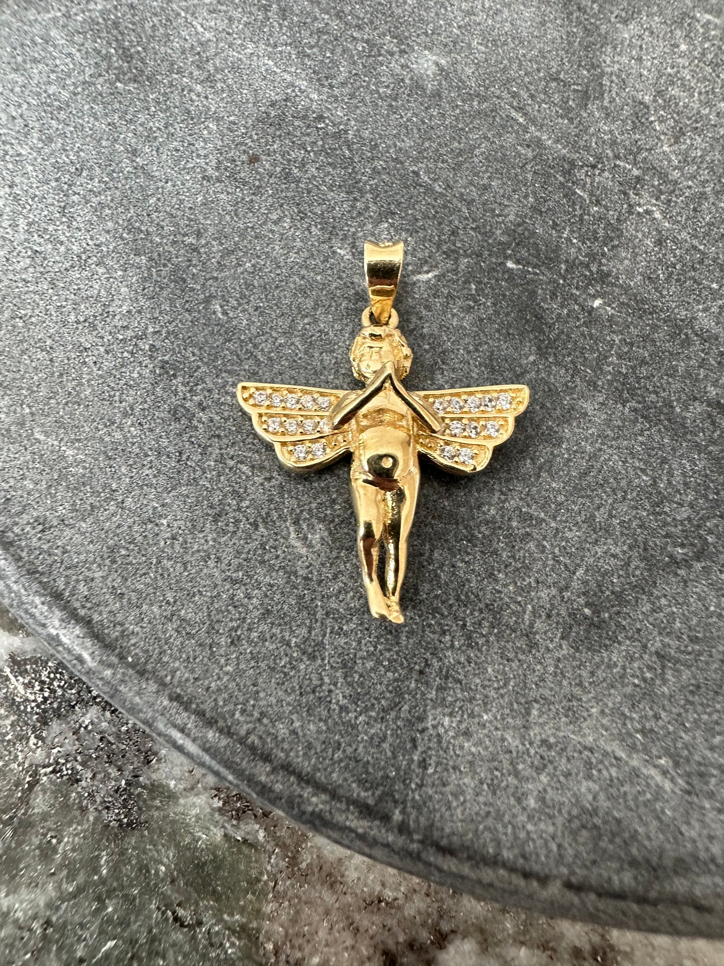 14K Gouden Engel Hanger met Zirkonia