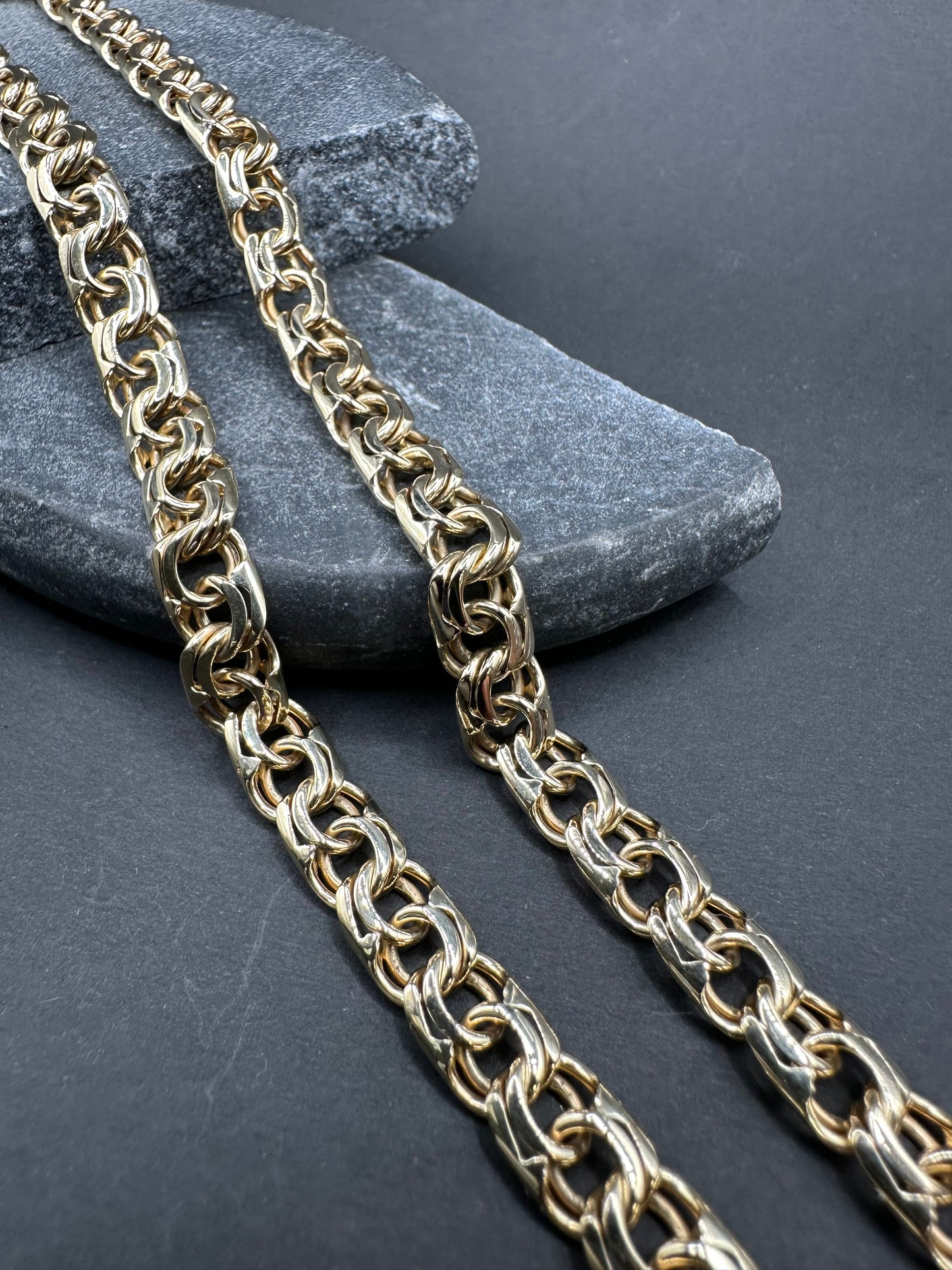 14K Gouden Massieve Bismarck Ketting – 62 cm