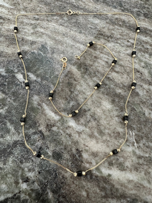 14K Gouden Onyx Set