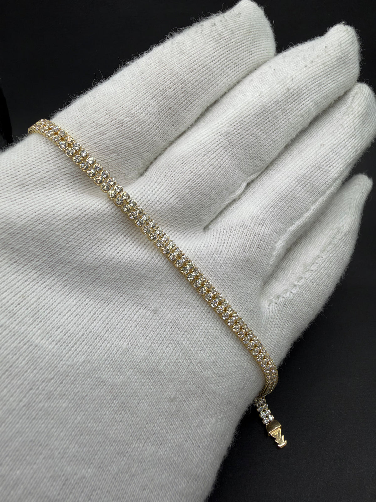 14K Gouden Dubbele Tennisarmband met Zirkonia – 3,7 mm