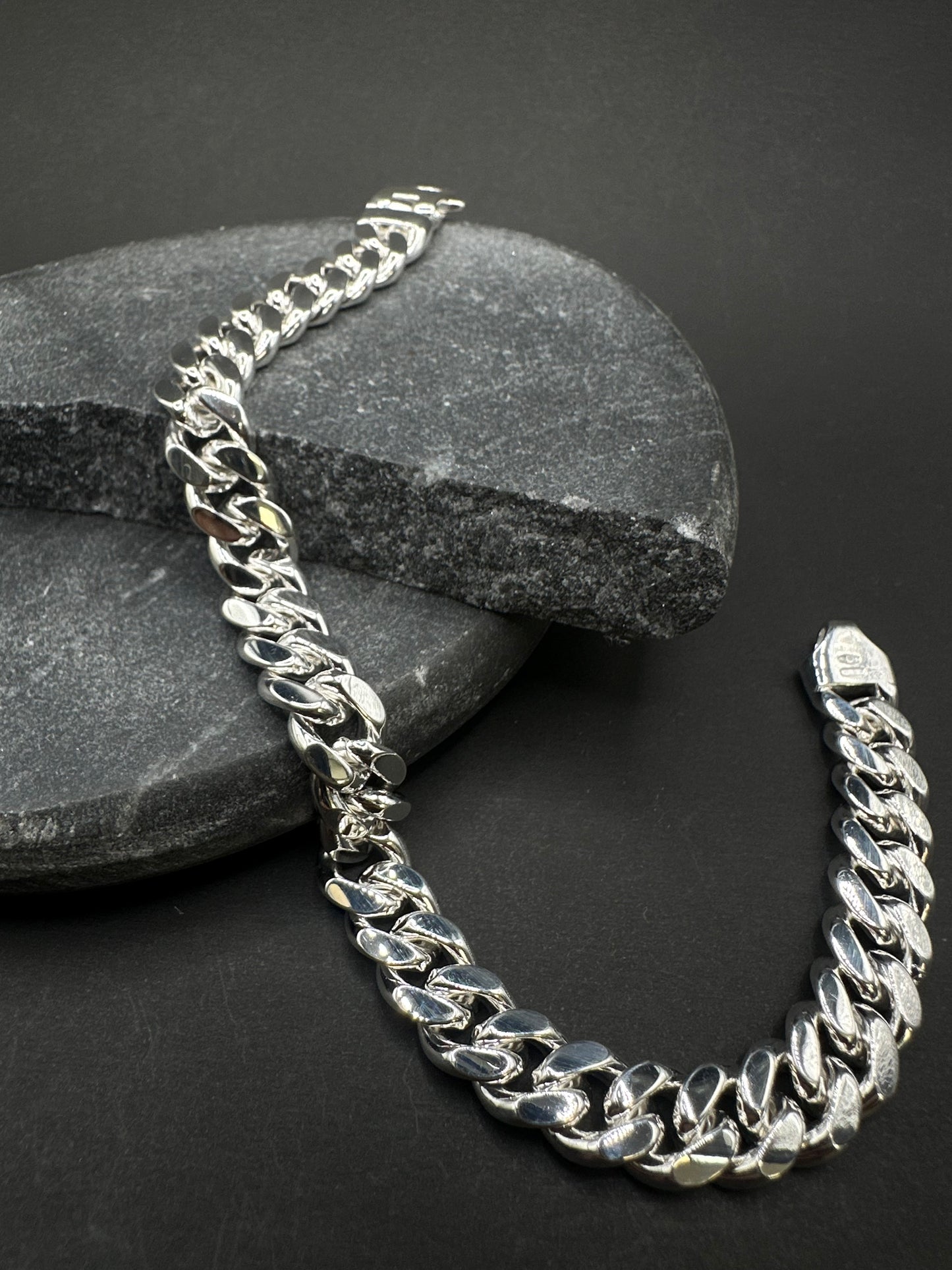 925 Zilveren Massieve Miami Cuban Link Armband – 21 cm