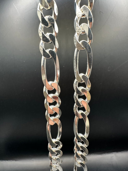 925 Zilveren Figaro Ketting – Massief – 65 cm
